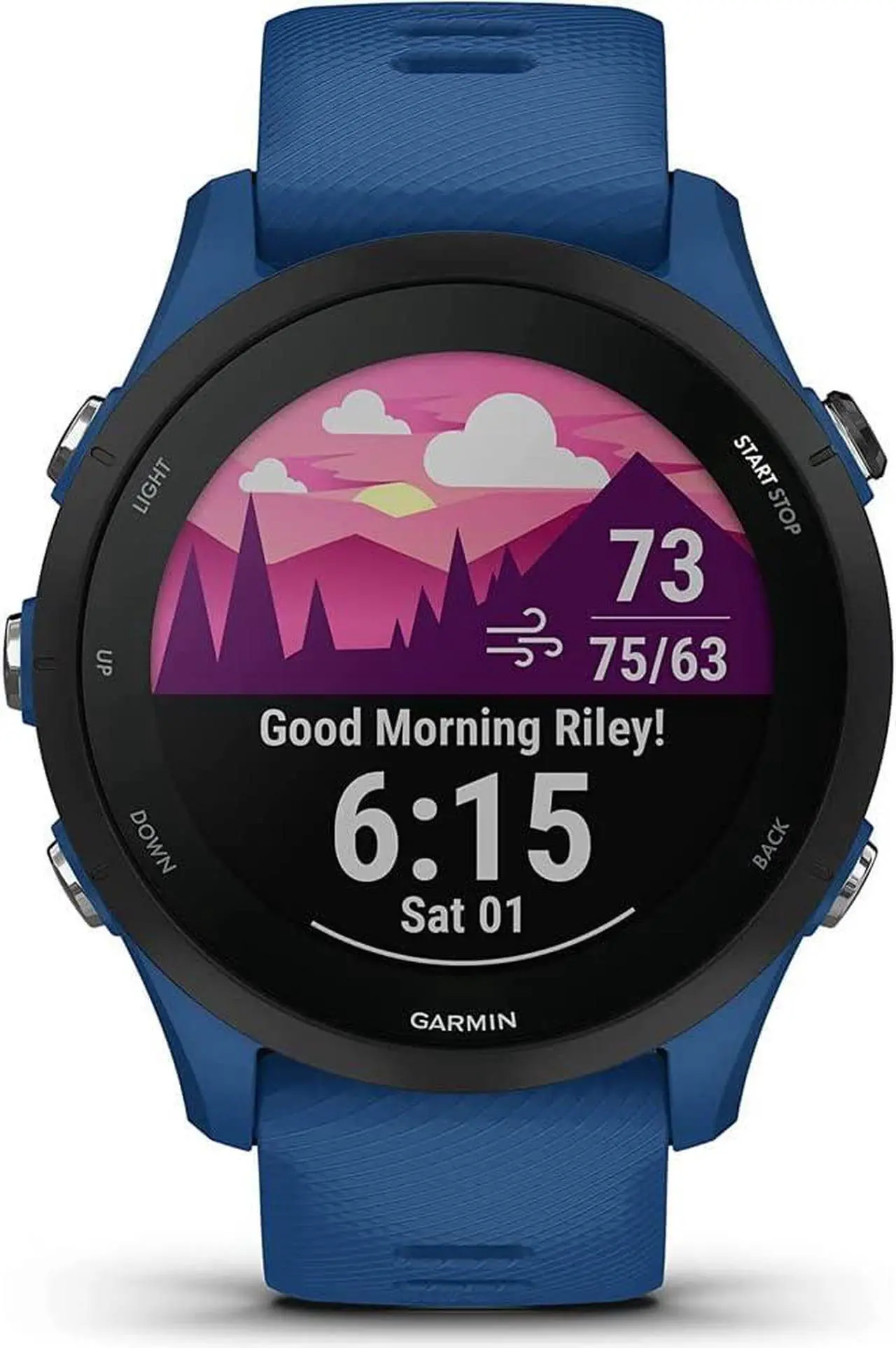 Alt view image 2 of 7 - Garmin Forerunner 255 GPS Smartwatch 46 mm polymer Tidal Blue 010-02641-01