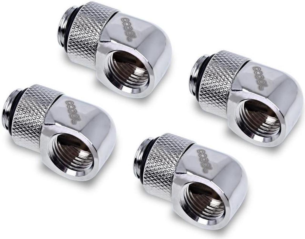 Alphacool Eiszapfen L-Connector Rotatable  G1/4 OT to G1/4 IT - Chrome - Four Pack (17616)