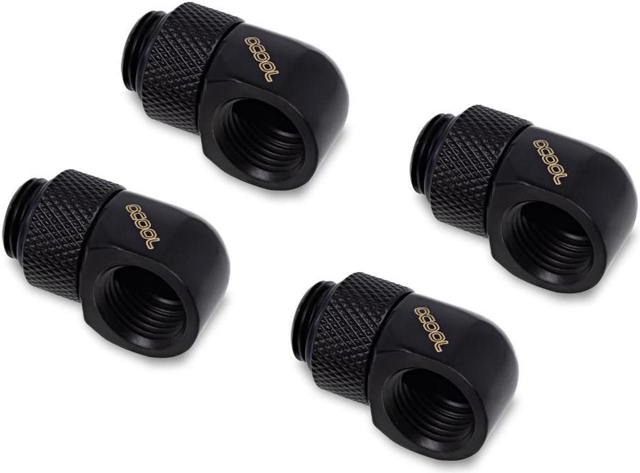 Alphacool Eiszapfen L-Connector Rotatable G1/4 OT to G1/4 IT - Black - Four Pack (17615)