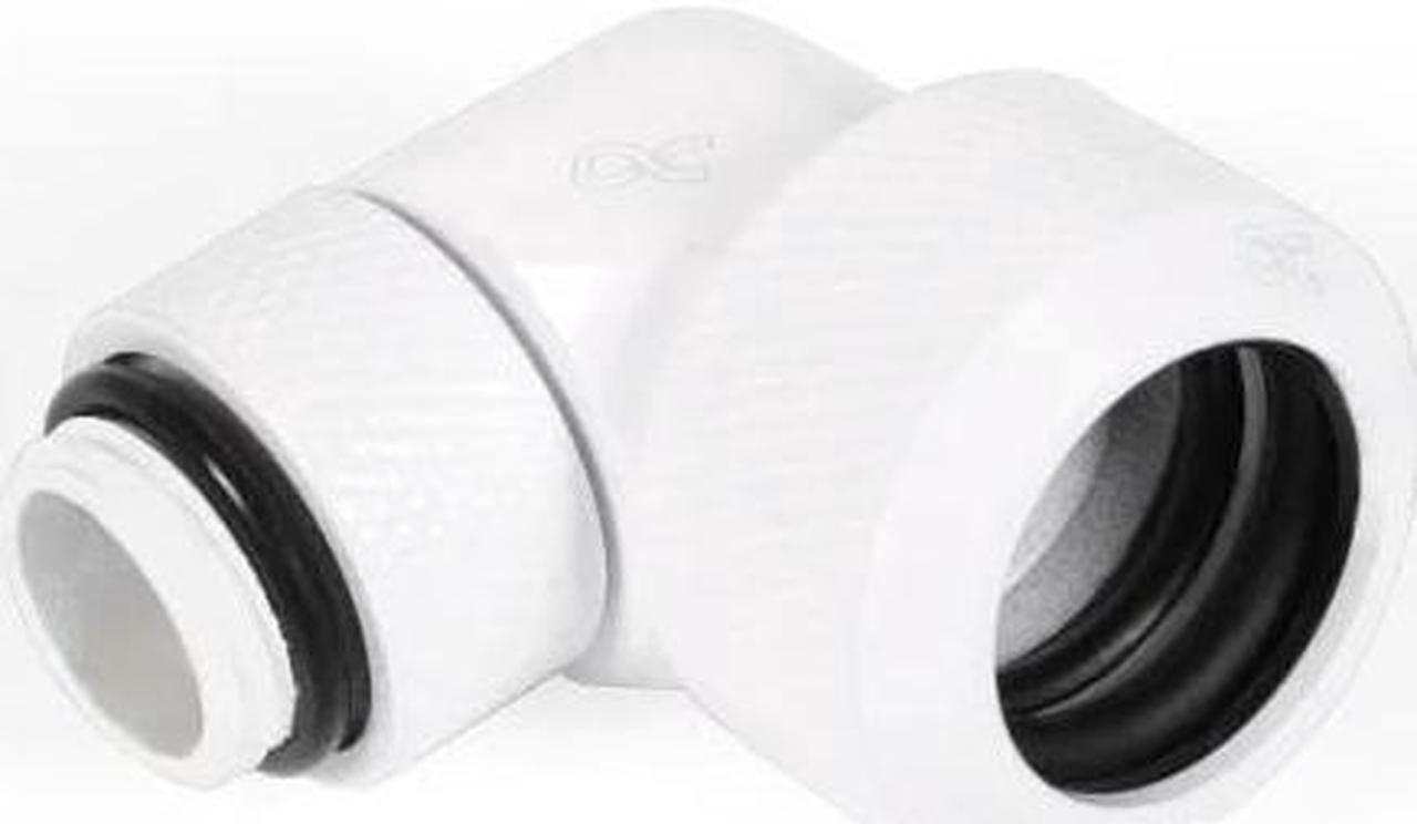 Alphacool Eiszapfen 16mm HardTube Compression Fitting 90Â° Rotatable G1/4 - White (17621)