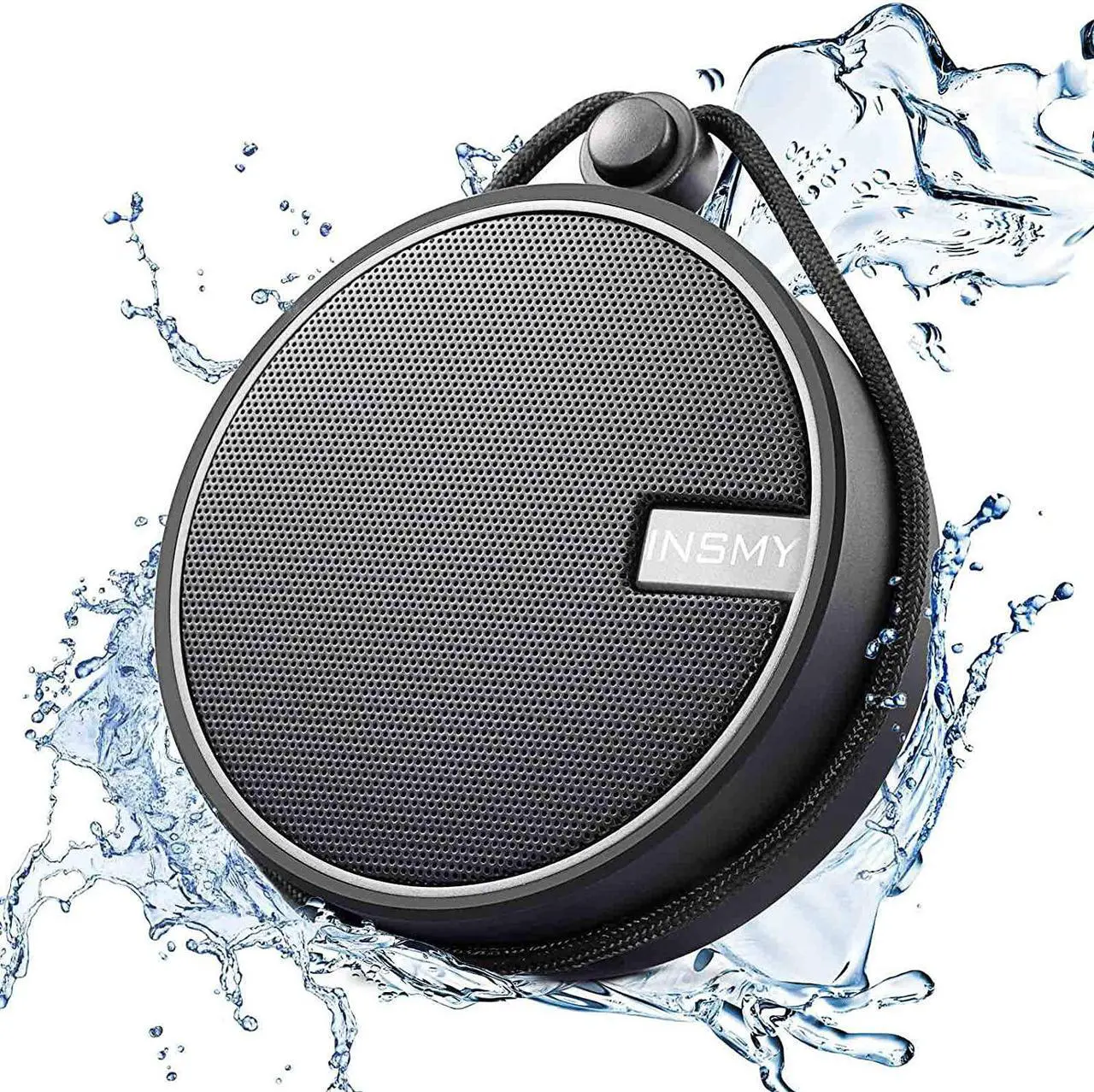Main image of INSMY C12 IPX7 Waterproof Shower Bluetooth Speaker, Portable Small Speaker, Speakers Bluetooth Wireless Loud Clear Sound Support TF Card Suction Cup for Kayak Canoe Beach Gift (Black)