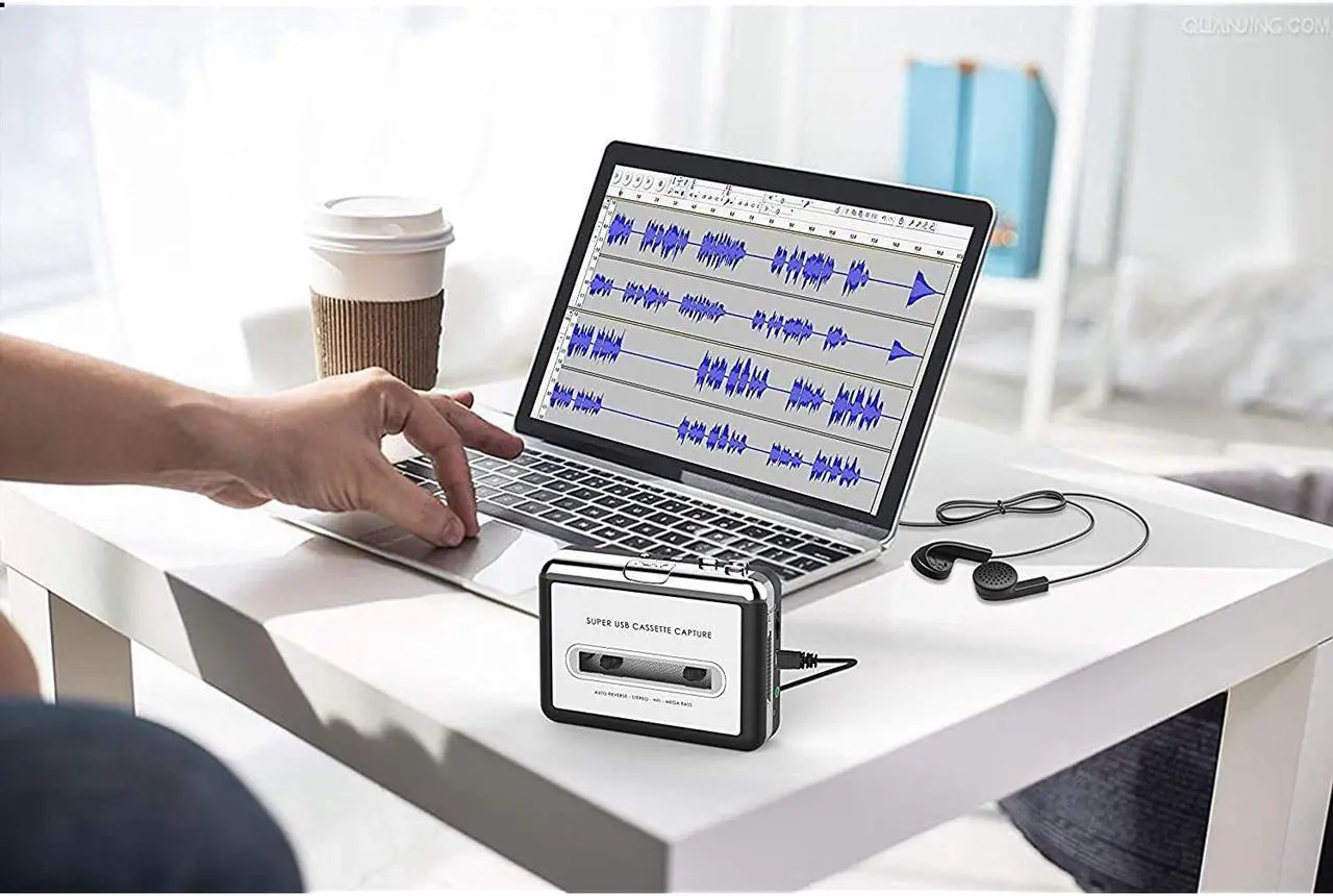Alt view image 4 of 7 - Cassette Player-Cassette Tape To MP3 CD Converter Via USB,Portable Cassette Tape Converter Captures MP3 Audio Music,Convert Walkman Tape Cassette To MP3 Format,Compatible with Laptops Mac and Personal