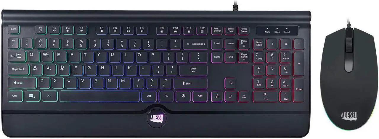 Alt view image 8 of 19 - ADESSO Illuminated Gaming Keyboard & Illuminated Mouse Combo AKB-137CB Black USB 104-Key US layout Keyboard