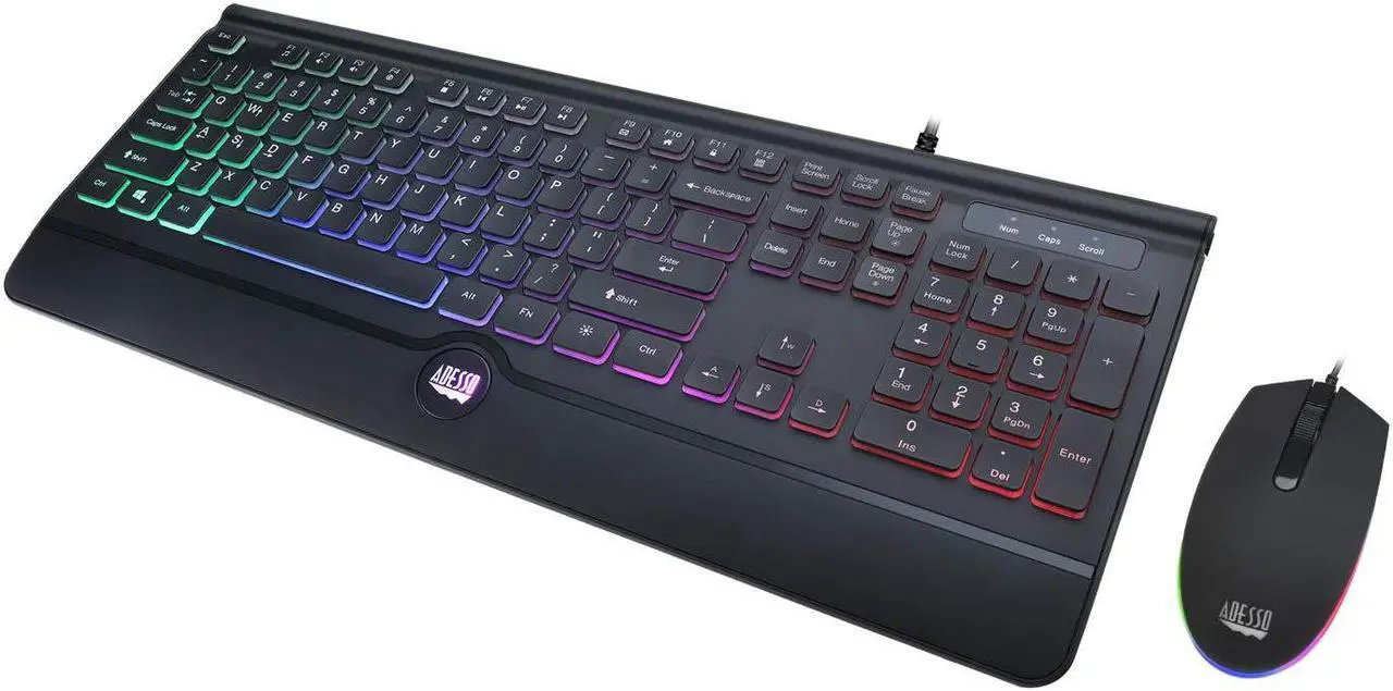 Alt view image 14 of 19 - ADESSO Illuminated Gaming Keyboard & Illuminated Mouse Combo AKB-137CB Black USB 104-Key US layout Keyboard