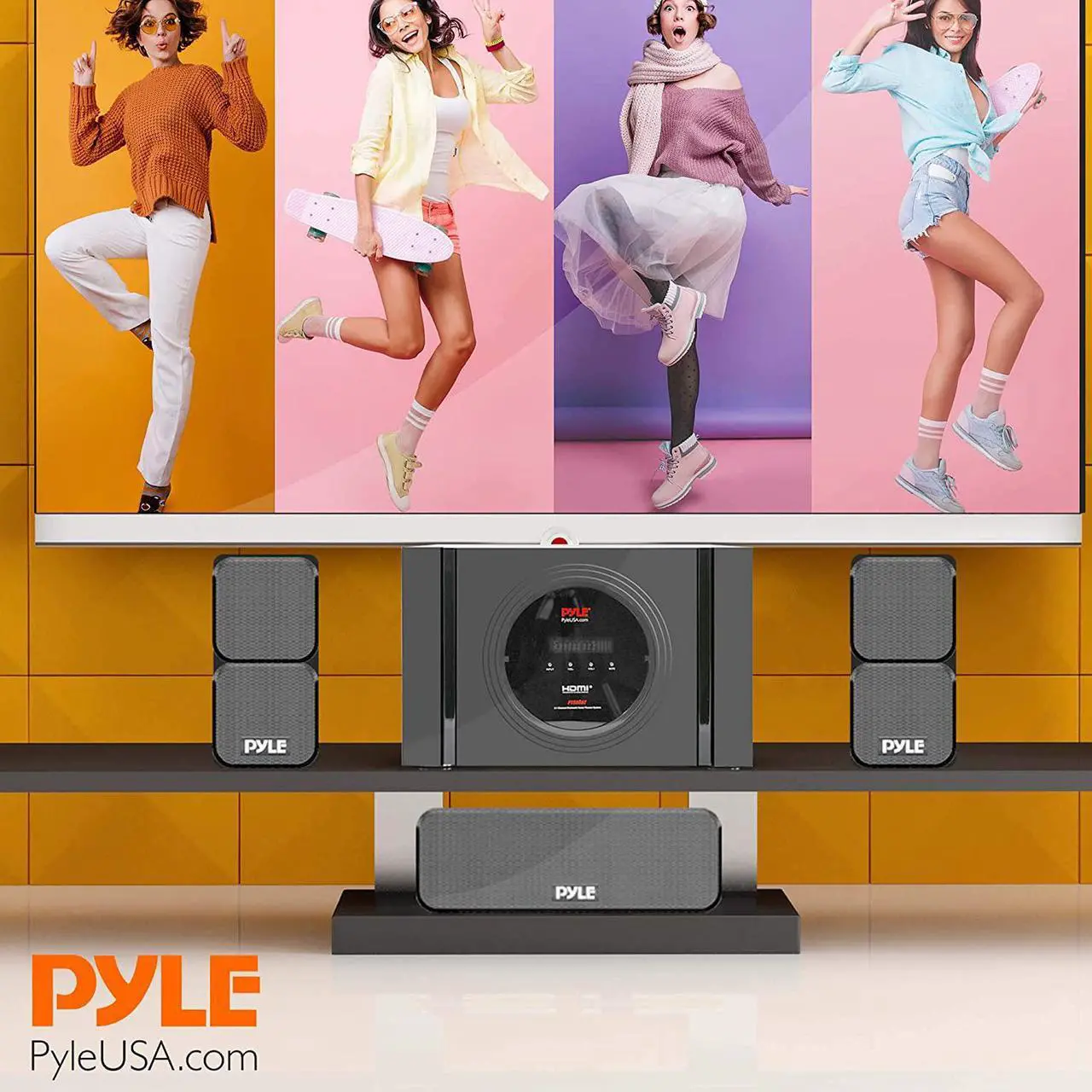 Alt view image 15 of 16 - Pyle PT589BT Bluetooth 5.1 Channel Home Theater System with Surround Sound Speakers