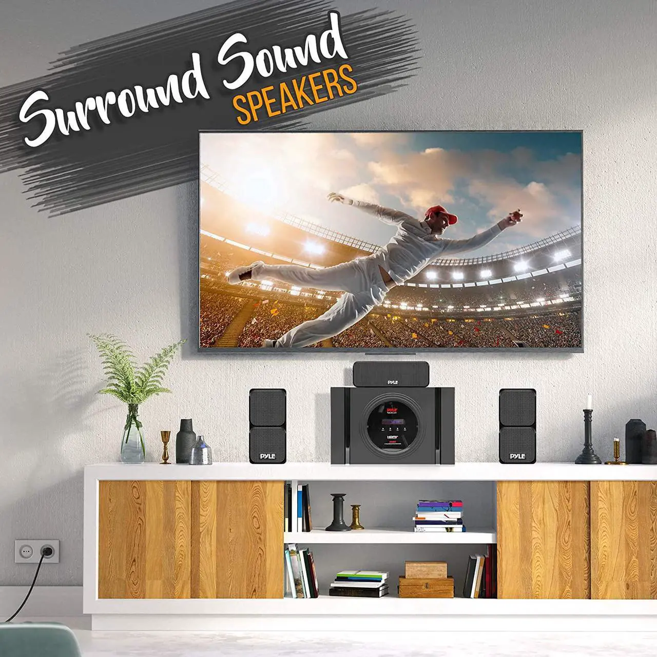 Alt view image 12 of 16 - Pyle PT589BT Bluetooth 5.1 Channel Home Theater System with Surround Sound Speakers