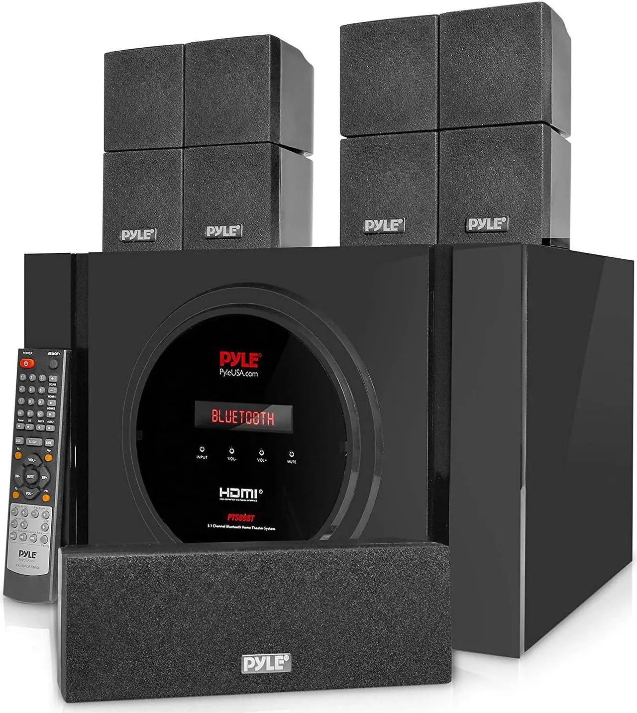 Alt view image 10 of 16 - Pyle PT589BT Bluetooth 5.1 Channel Home Theater System with Surround Sound Speakers