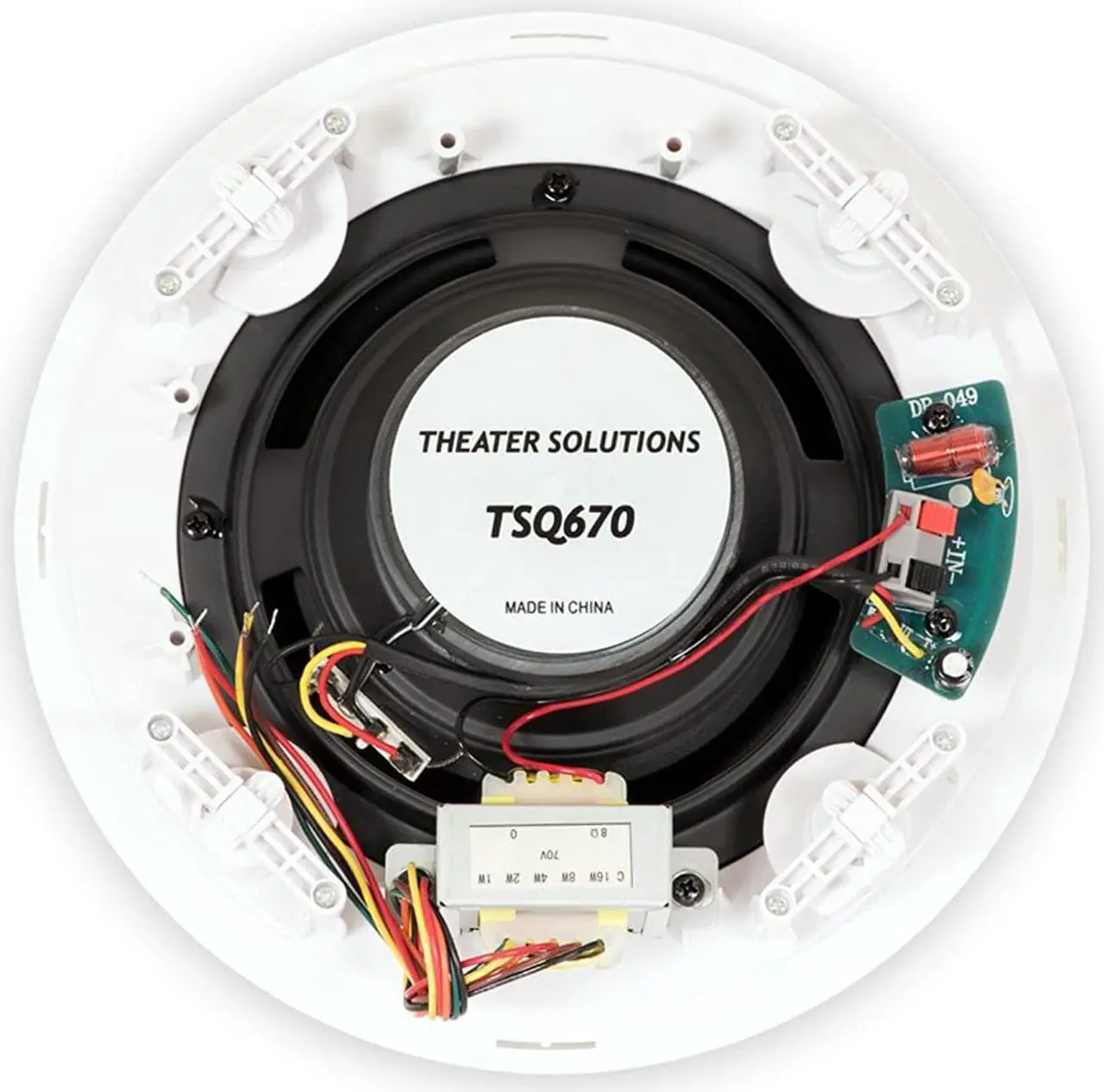 Alt view image 9 of 10 - Theater Solutions TSQ670 in Ceiling 70 Volt 6.5" Speakers Quick Install 4 Pair Pack
