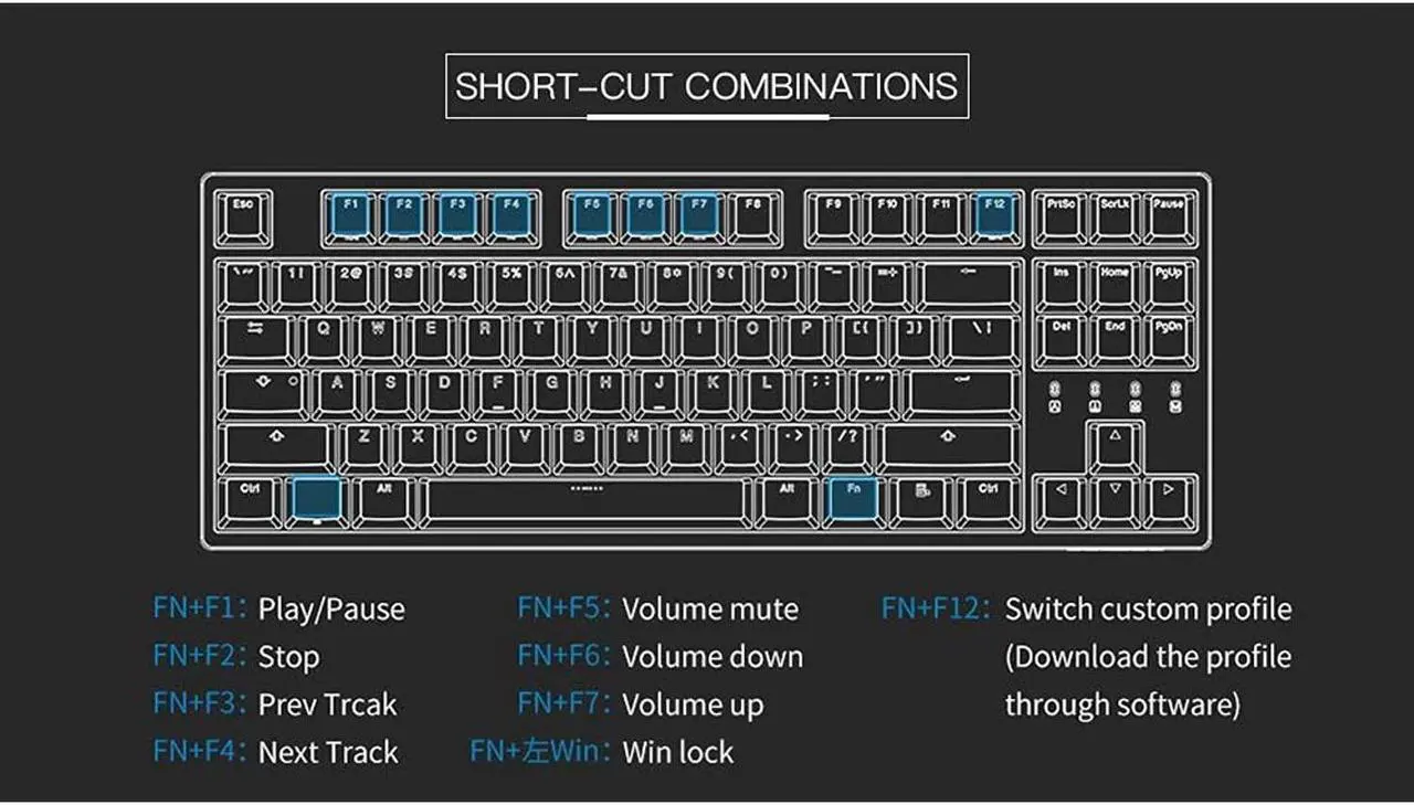 Alt view image 15 of 20 - Durgod Taurus K320 TKL Mechanical Gaming Keyboard - 87 Keys - Double Shot PBT - NKRO - USB Type C (Cherry Brown, Space Grey)
