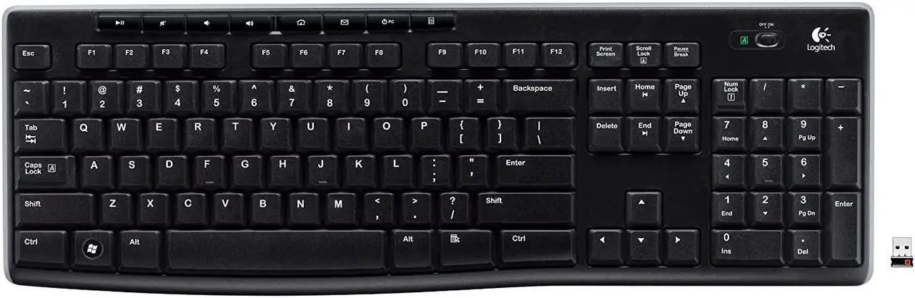 Alt view image 11 of 20 - Logitech K270 Wireless Keyboard K270 Black Logitech Unifying protocol (2.4 GHz) Wireless range: >33 ft (10m) wireless range Ergonomic Keyboard