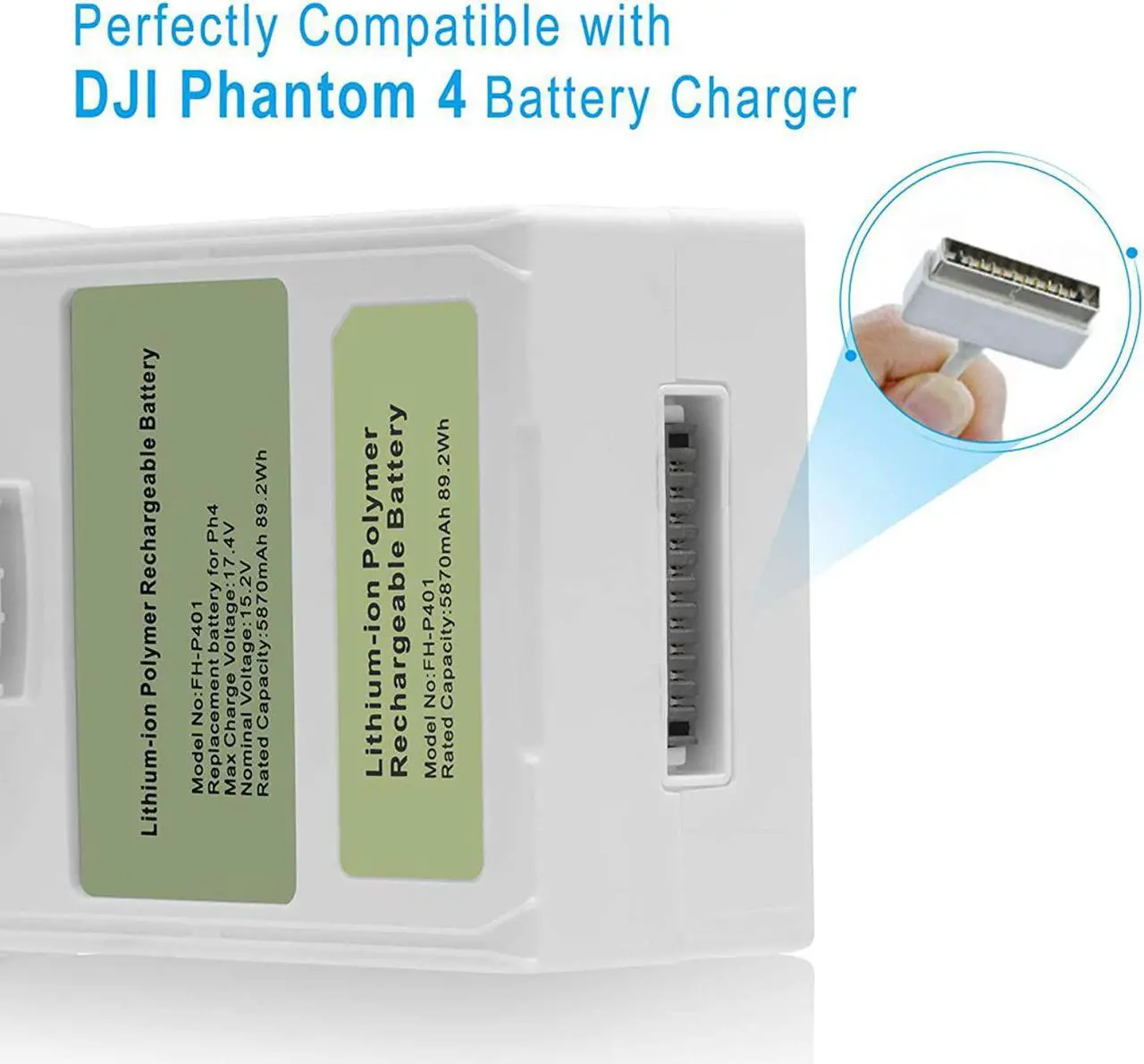 Alt view image 4 of 7 - Coolshow Phantom 4 Series (5870Mah 15.2V) 2 Packs Lipo Intelligent Flight Replacement Battery For Dji Phantom 4, Phantom 4 Pro, Phantom 4 Pro V2.0, Phantom 4 Pro Plus, Phantom 4 Advanced