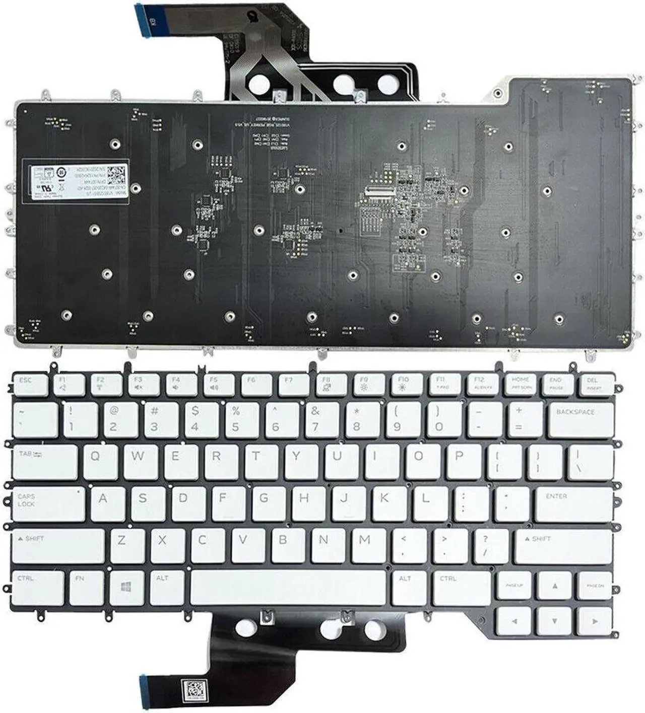 Main image of replacement keyboard for Dell Alienware White color  Backlit 202US   M15 R2 R3 R4 0Y00RH