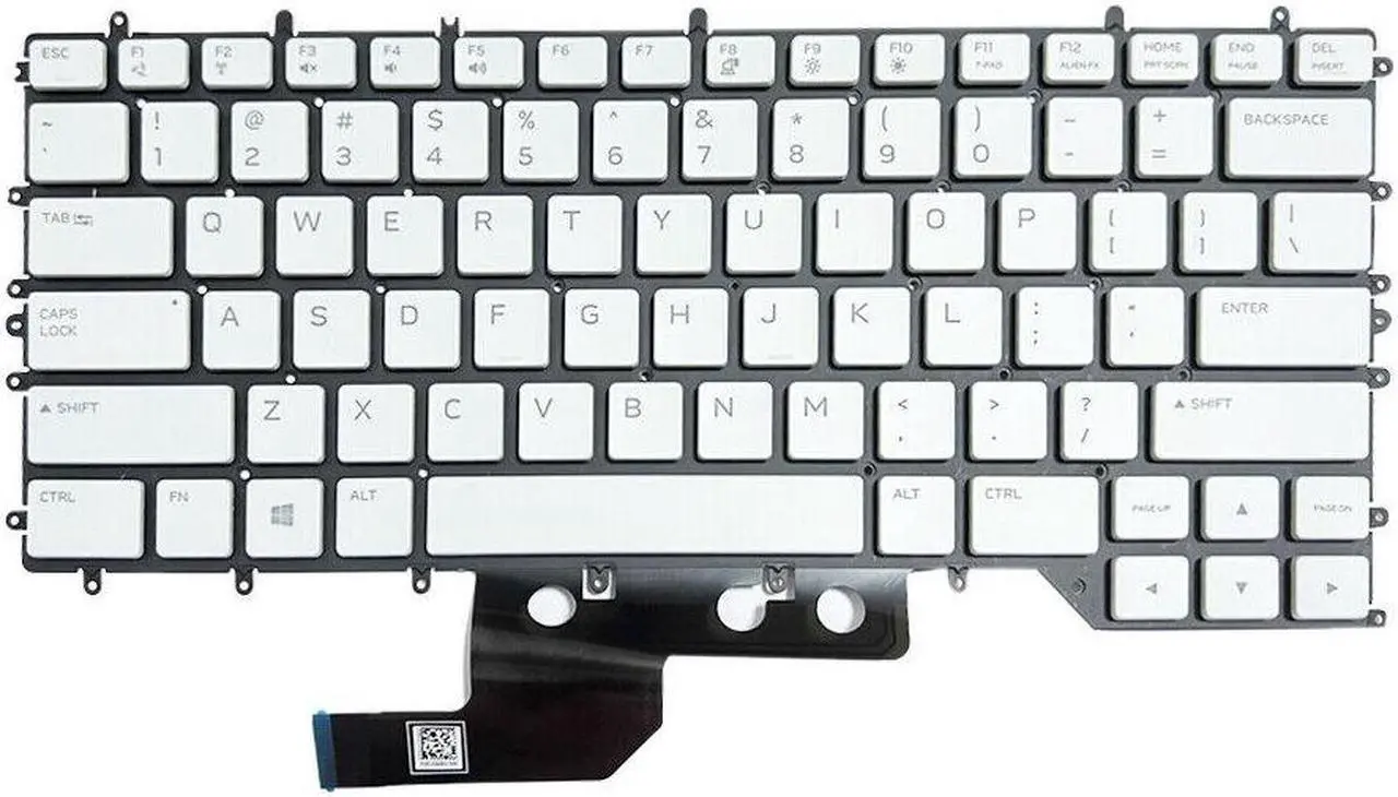 Alt view image 2 of 5 - replacement keyboard for Dell Alienware White color  Backlit 202US   M15 R2 R3 R4 0Y00RH