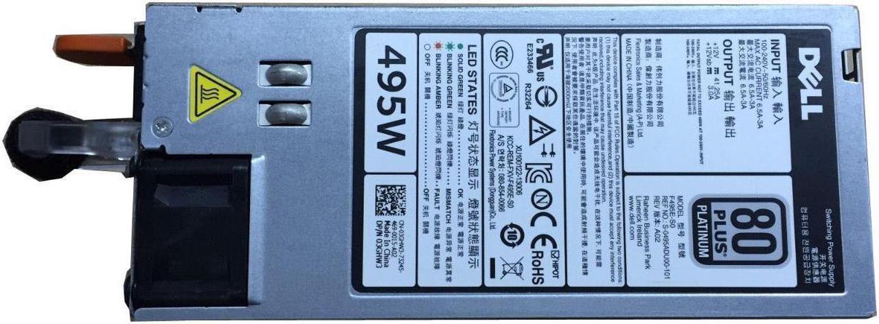 Alt view image 5 of 6 - Dell 495W 80Plus Platinum Power Supply For PowerEdge T320 D495E-S0 N24MJ 3GHW3