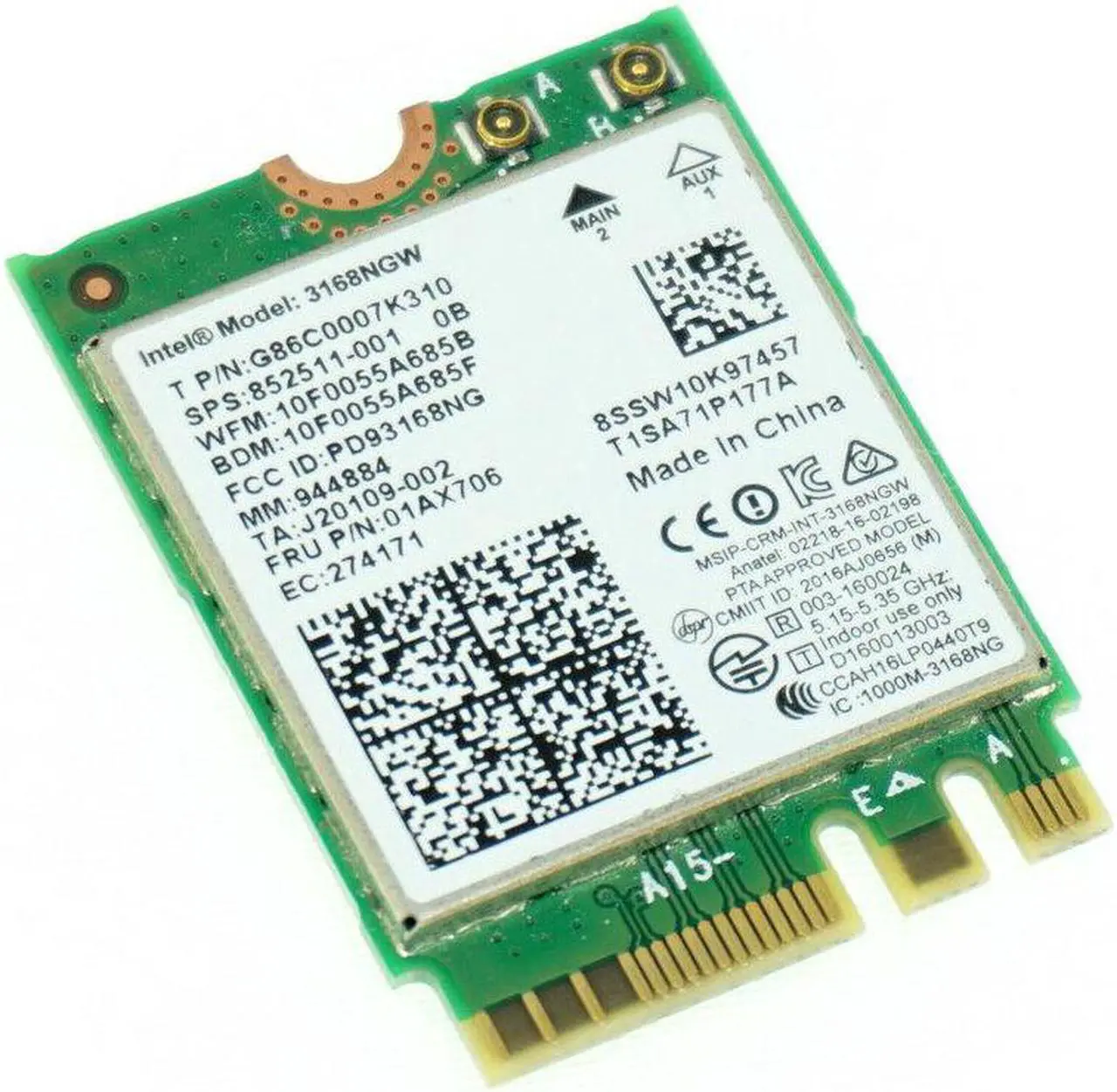Main image of 852511-001 3168NGW GENUINE HP WIRELESS BLUETOOTH CARD M3-U M3-U101DX (CA75)