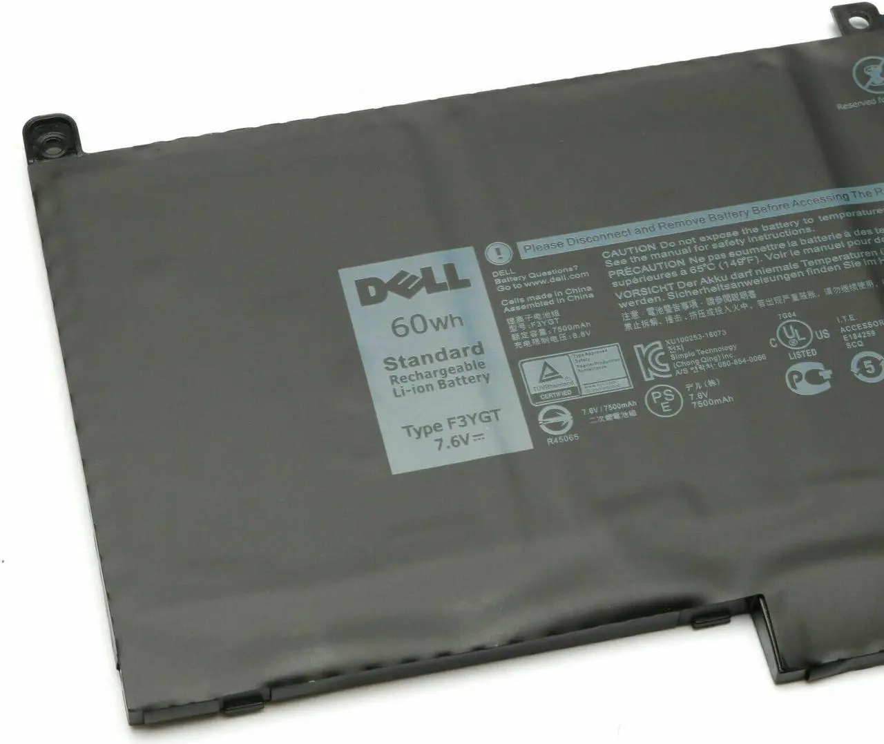 Alt view image 9 of 17 - New  Dell OEM Original Latitude 7480 7280 4-Cell 60Wh Laptop Battery F3YGT