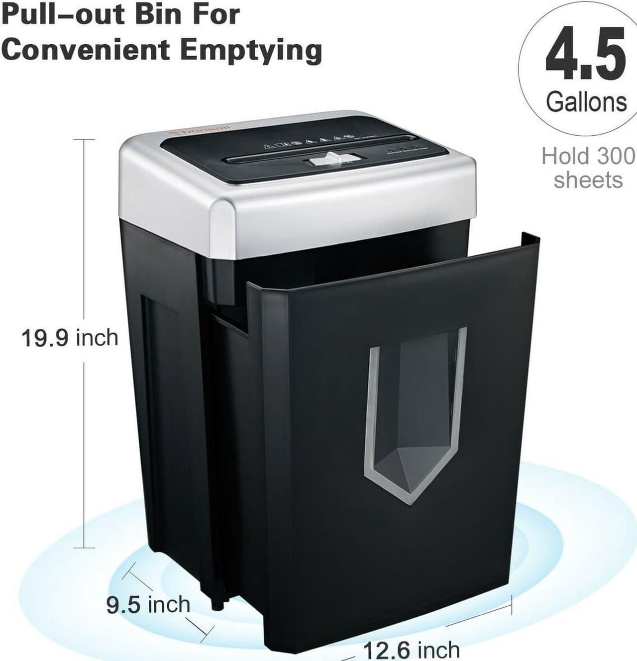 Alt view image 11 of 18 - Bonsaii 14-Sheet Cross-Cut Heavy Duty Paper Shredder, 30-Minute Continuous Running Time, Credit Card/Staples Shredders for Office, Quiet Shredding Machine with Jam Proof System (C169-B)