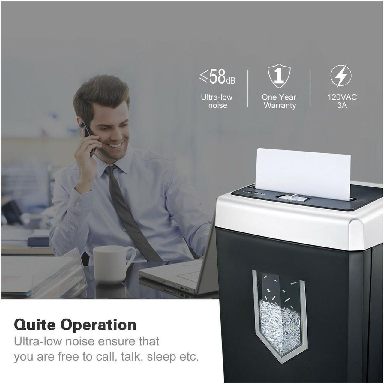 Alt view image 8 of 18 - Bonsaii 14-Sheet Cross-Cut Heavy Duty Paper Shredder, 30-Minute Continuous Running Time, Credit Card/Staples Shredders for Office, Quiet Shredding Machine with Jam Proof System (C169-B)