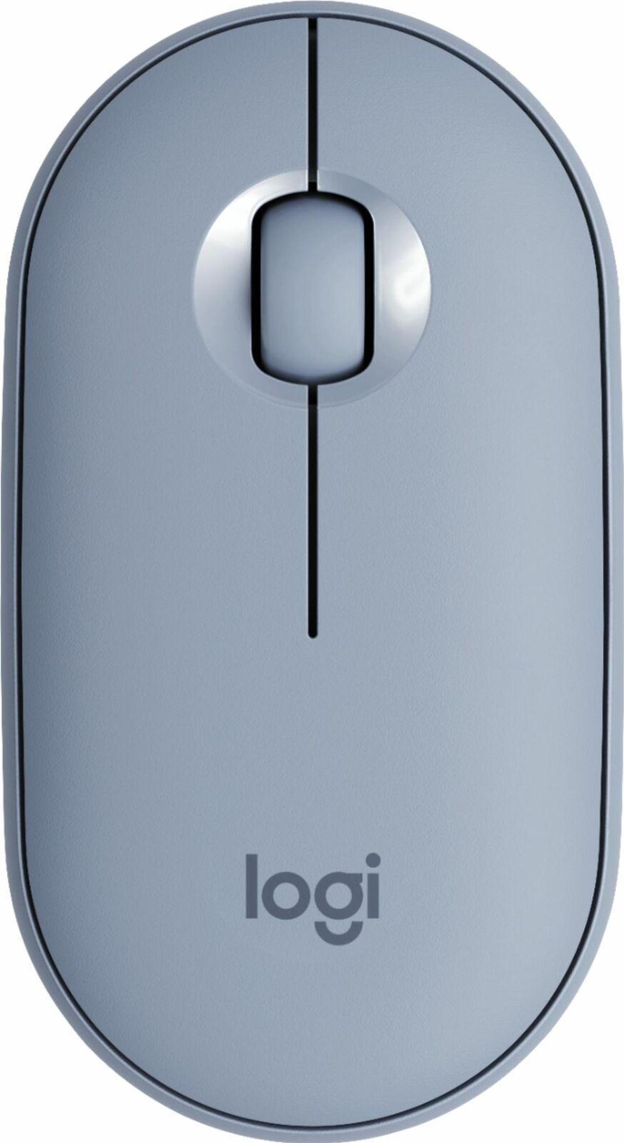 Alt view image 19 of 20 - Logitech PEBBLE M350 910-005773 Blue Grey 3 Buttons 1 x Wheel Dual (RF / Bluetooth Wireless) Optical Mouse