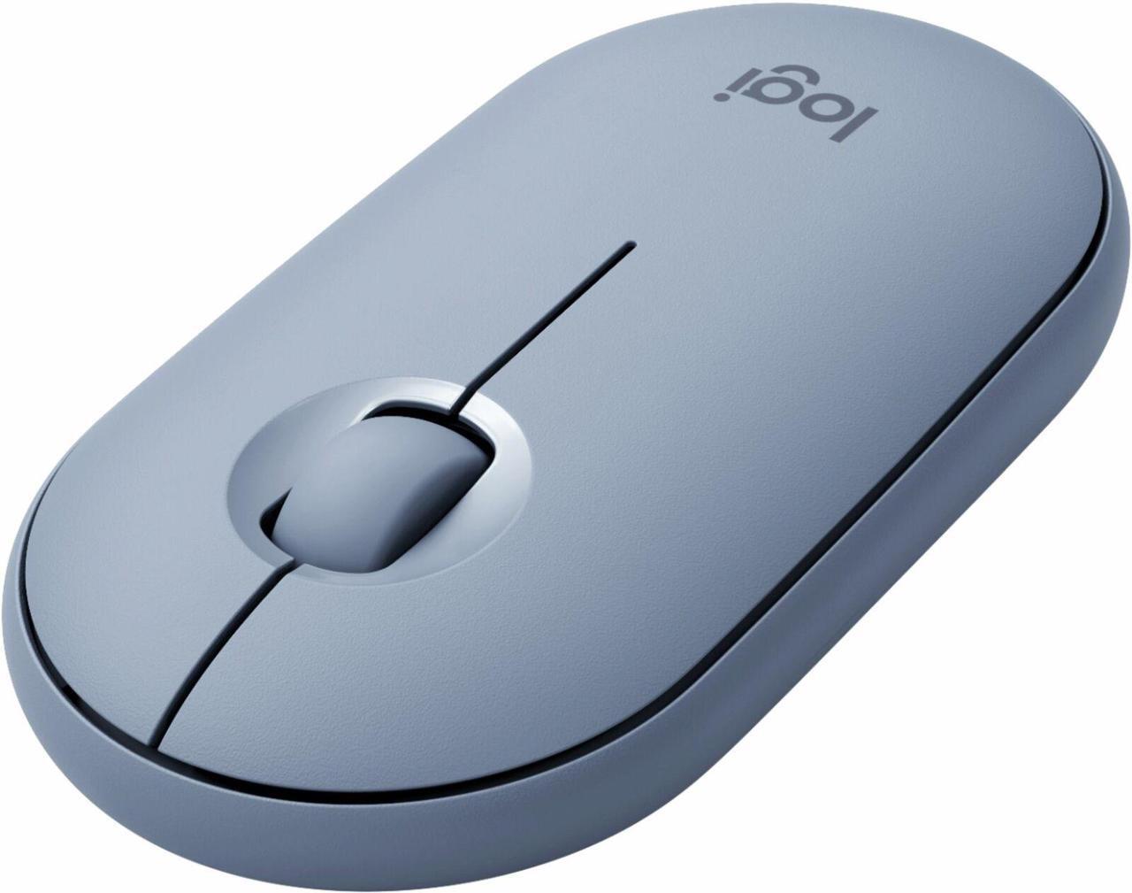 Alt view image 20 of 20 - Logitech PEBBLE M350 910-005773 Blue Grey 3 Buttons 1 x Wheel Dual (RF / Bluetooth Wireless) Optical Mouse