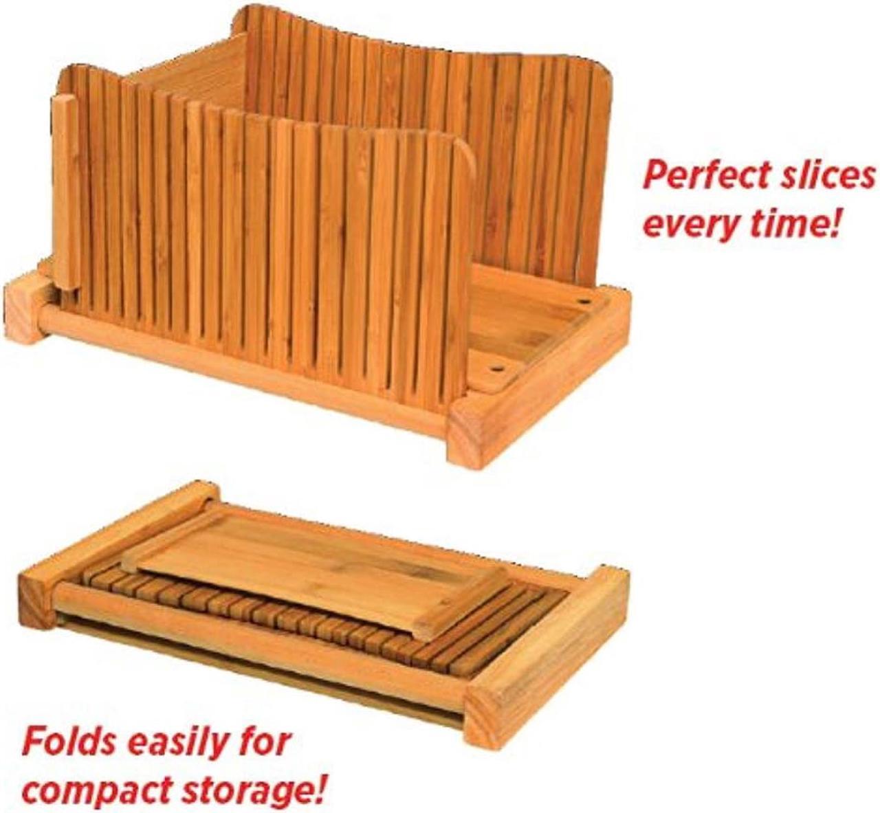 Alt view image 6 of 9 - DB-Tech Bamboo Wood Compact Foldable Bread Slicer