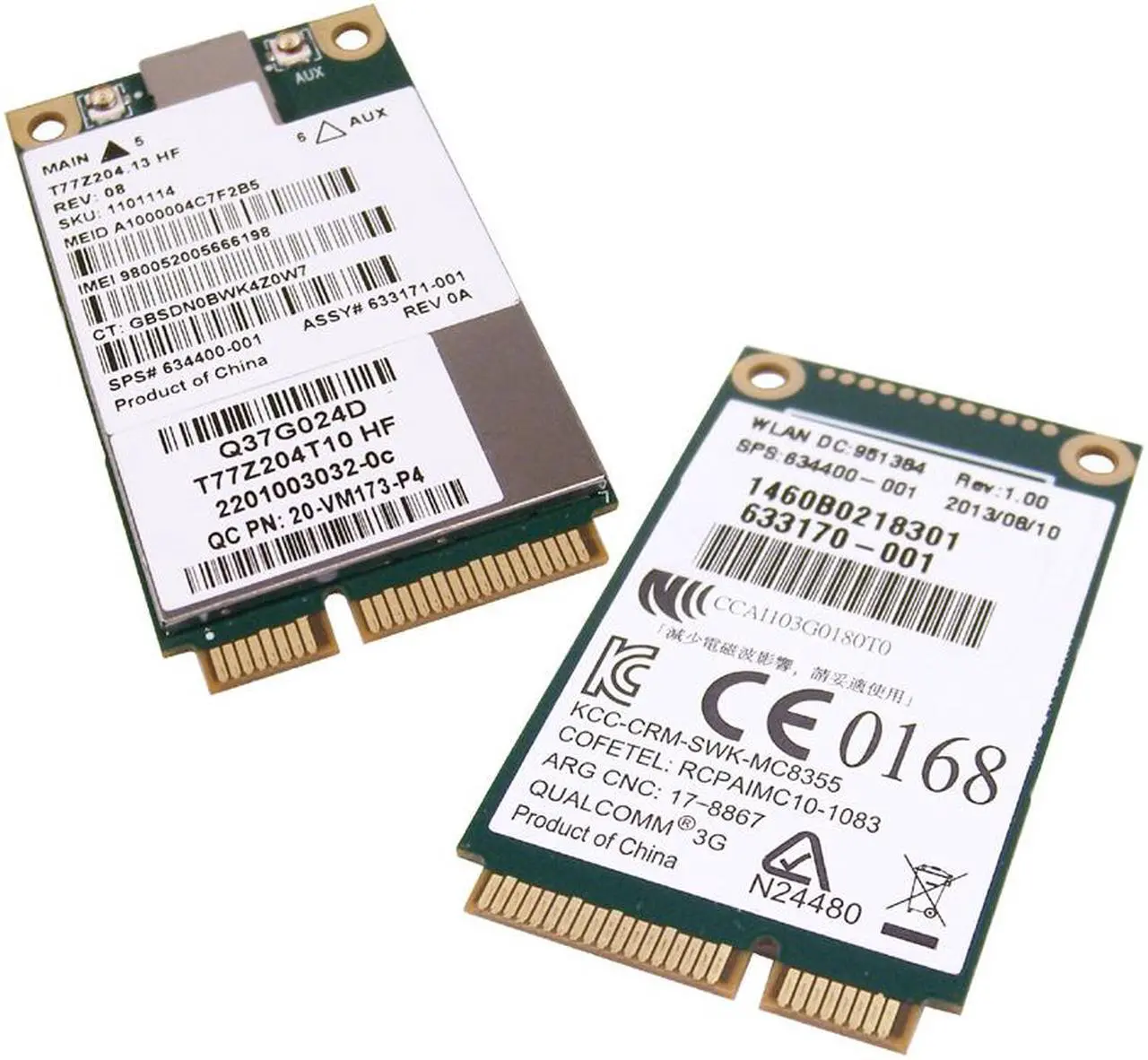 Alt view image 4 of 4 - HP GOBI 3000 MC8355 Mobile Broadband Mod 634400-001 633170-001 Mini Card