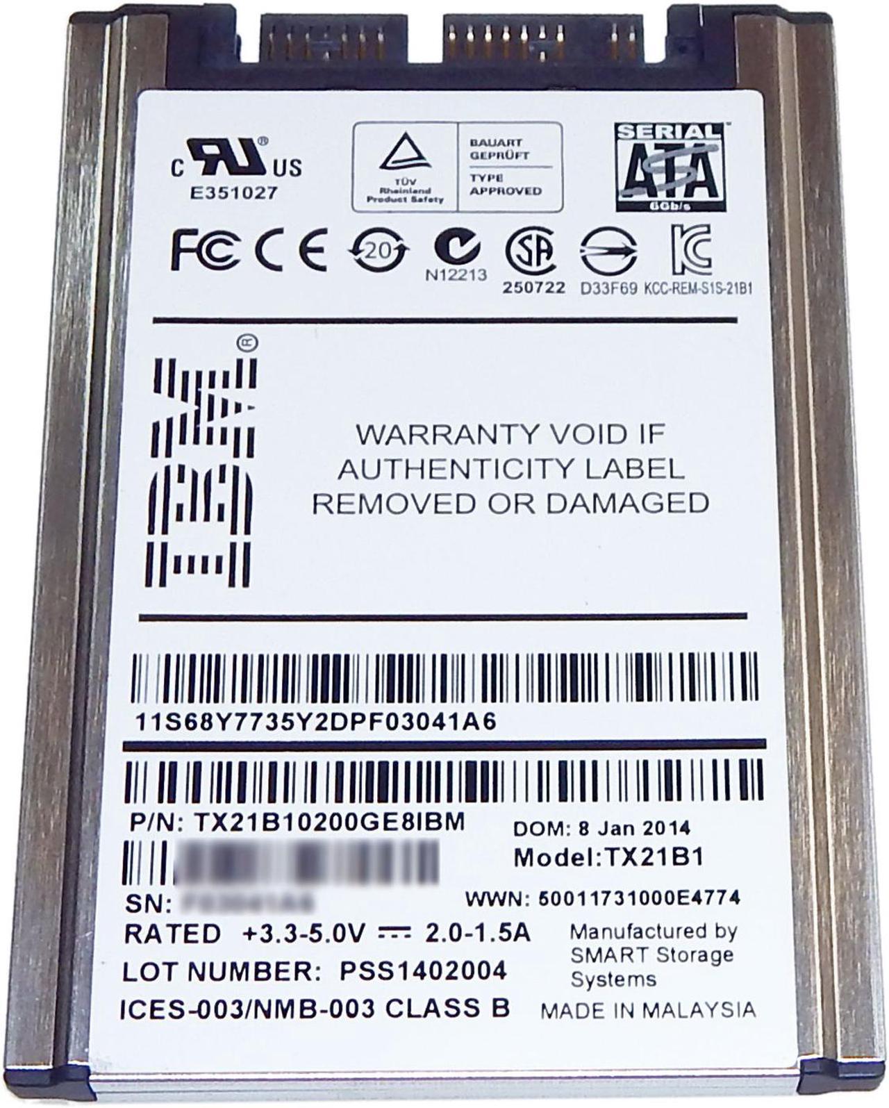 IBM TX21B1 200GB 1.8in uSATA SSD Drive 49Y6120 49Y6119 49Y6123