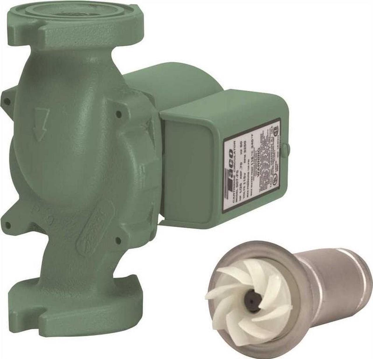 Alt view image 5 of 8 - Taco Model 007 (007-F5) Cast Iron Cartridge Circulator Pump (1/25 HP, 125 PSI)