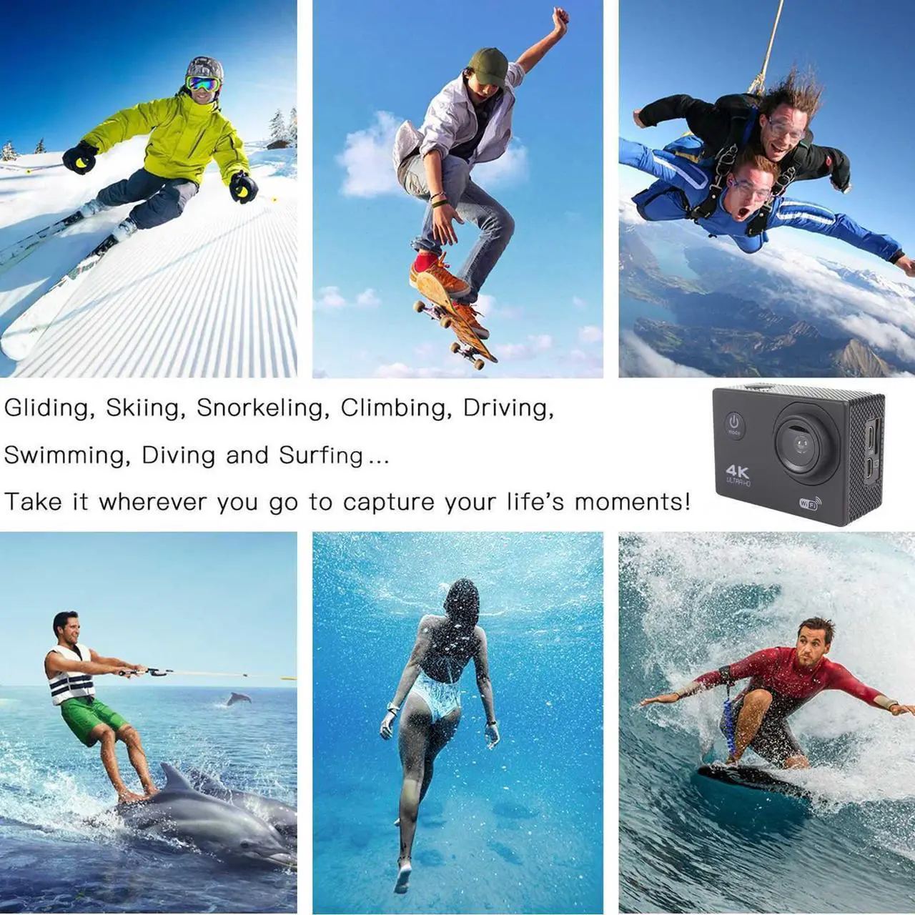 Alt view image 4 of 6 - SJ9000 Wifi 1080P 4K Ultra HD Sport Action Camera DVR DV Waterproof Camcorder US