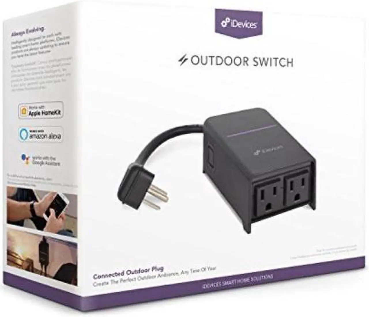 Alt view image 4 of 5 - iDevices Wi-Fi Enabled Outdoor Smart Plug with Dual Outlets & Energy Monitoring - Apple HomeKit, Amazon Alexa, & Google Assistant