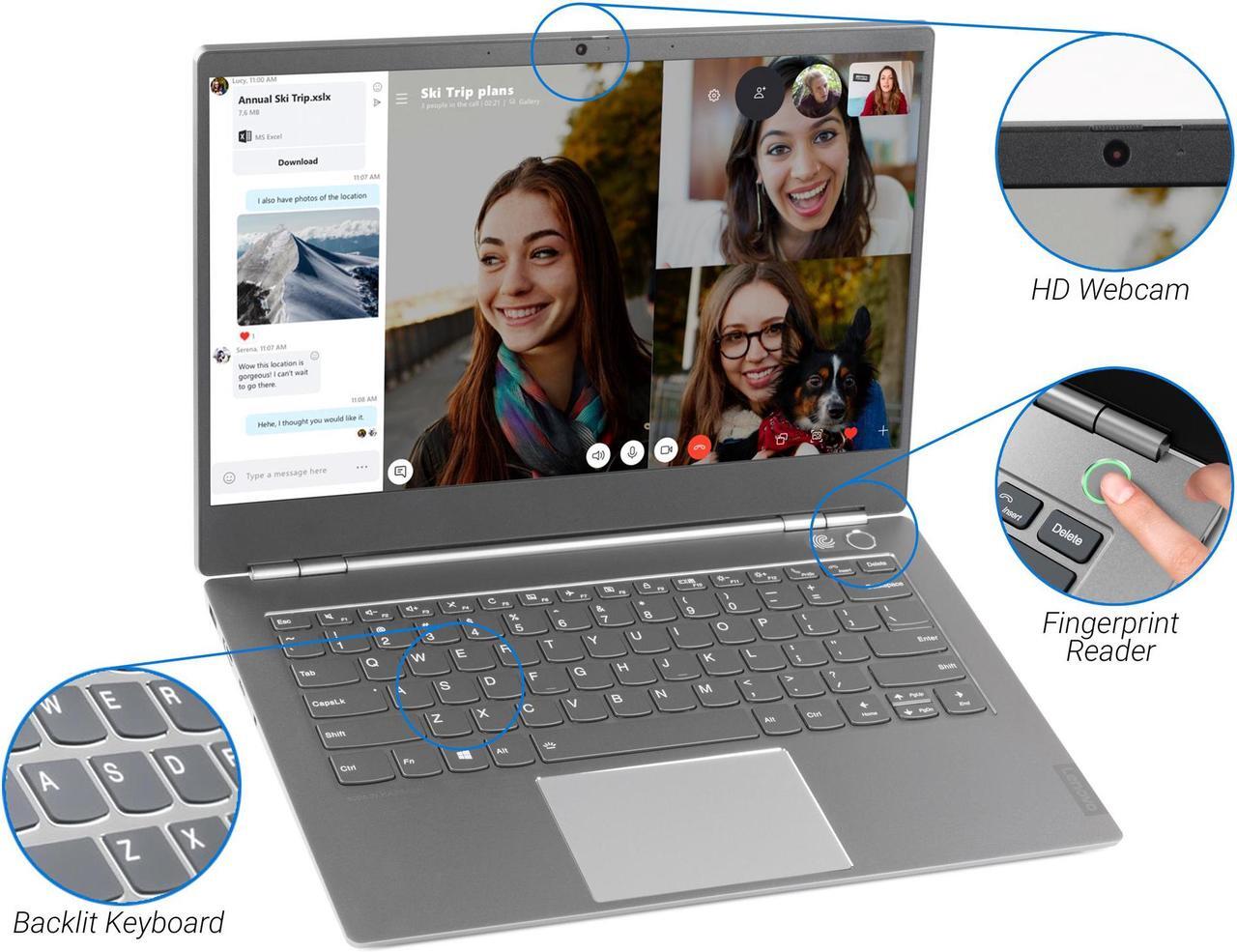 Alt view image 6 of 7 - Lenovo ThinkBook 14s Notebook, 14" FHD Display, Intel Core i5-8265U Upto 3.9GHz, 8GB RAM, 2TB NVMe SSD, AMD Radeon 540X, HDMI, Wi-Fi, Bluetooth, Windows 10 Home