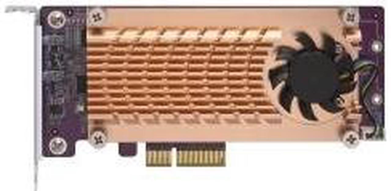 Alt view image 2 of 11 - QNAP QM2-2S-220A Dual M.2 22110/2280 SATA SSD Expansion Card (PCIe Gen2 X2), Low-Profile Bracket Pre-Loaded, Low-Profile Flat and Full-Height are Bundled