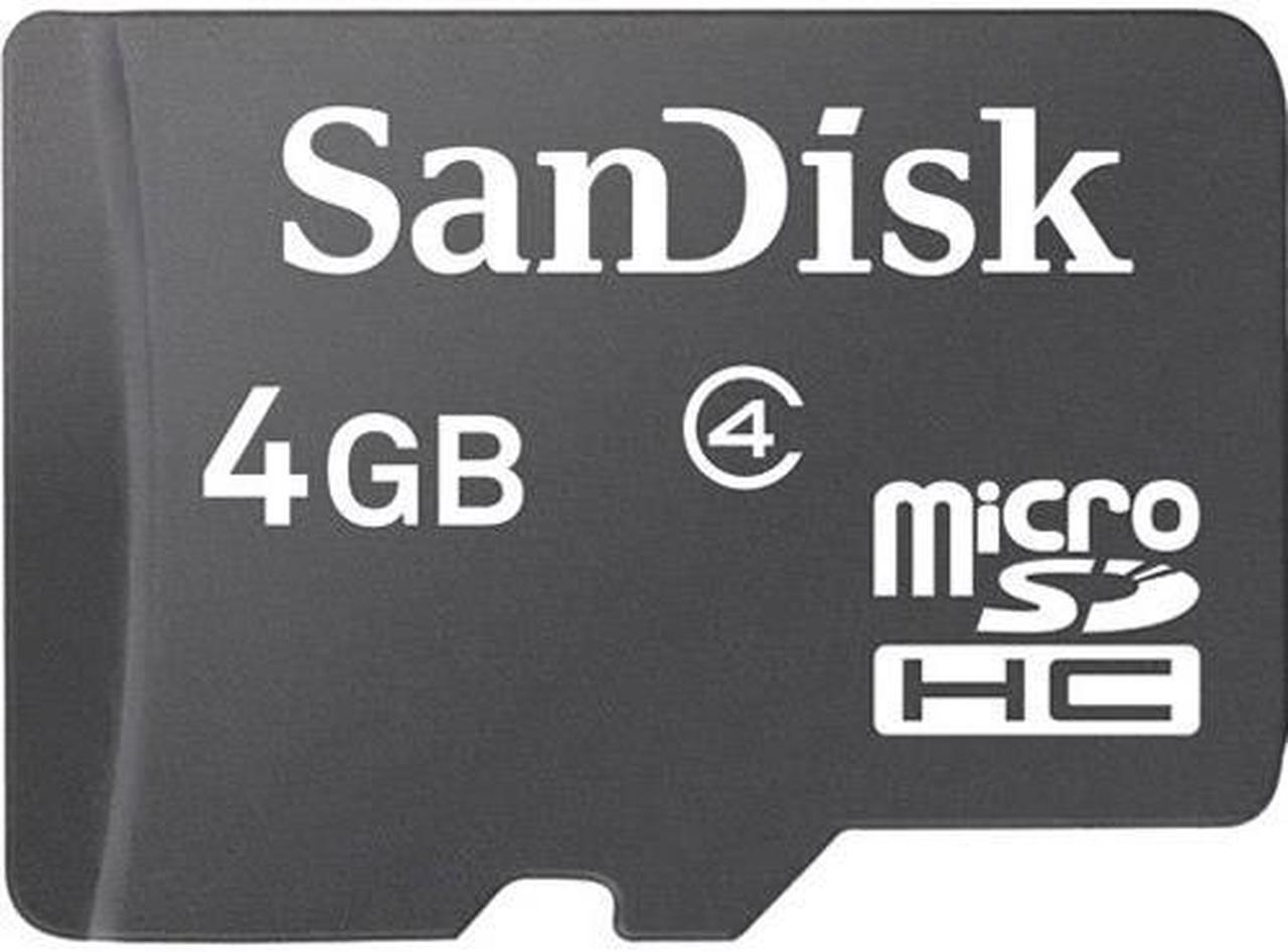 Main image of SanDisk 4GB microSDHC Class 4 SDSDQ-004G Memory Card Bulk Pack (1 Pack) RFB