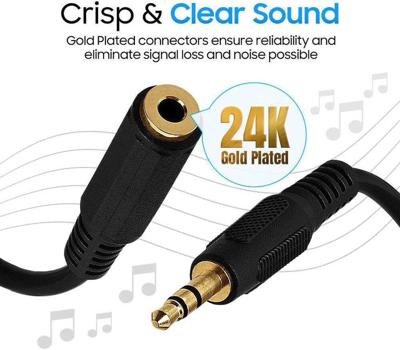 Alt view image 3 of 7 - Cmple - [2 PACK] 3 Feet AUX Extension Cord, Headphone Cable Extender, 3.5mm Male to Female Stereo Audio Cord for PC, Mac, TV, TV-Box, Media Player, Game Console, Speakers, Headsets