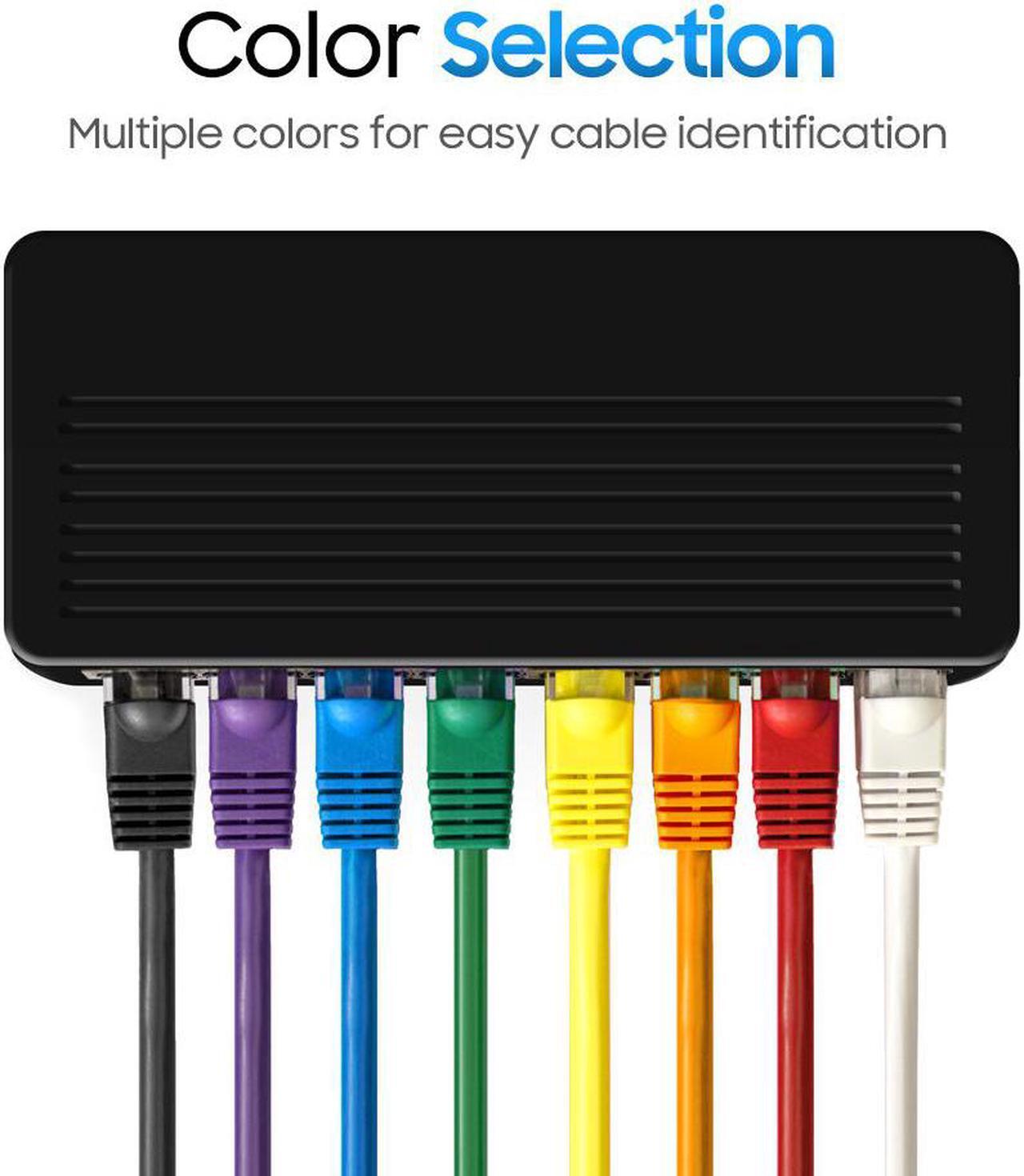 Alt view image 3 of 7 - Cmple Cat5e Network Ethernet Cable - Computer LAN Cable 1Gbps - 350 MHz, Gold Plated RJ45 Connectors - 15 Feet Yellow