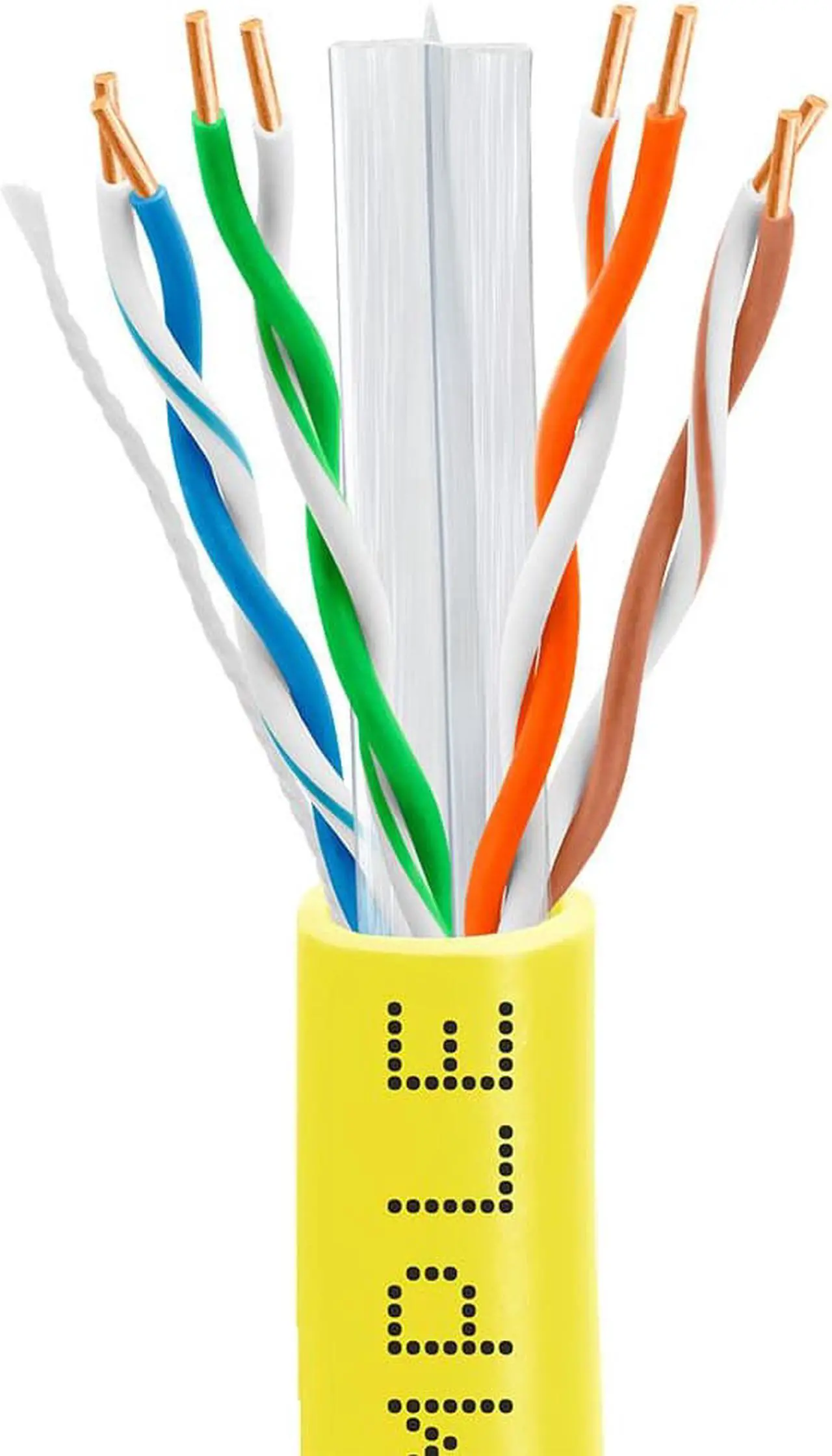 Alt view image 2 of 6 - Cmple - Cat6 Cable 1000ft Bulk Lan Ethernet Cat 6 Wire Network UTP 23AWG CMR Riser 10 Gbps 550 MHz Pull Box 1000 Feet, Yellow