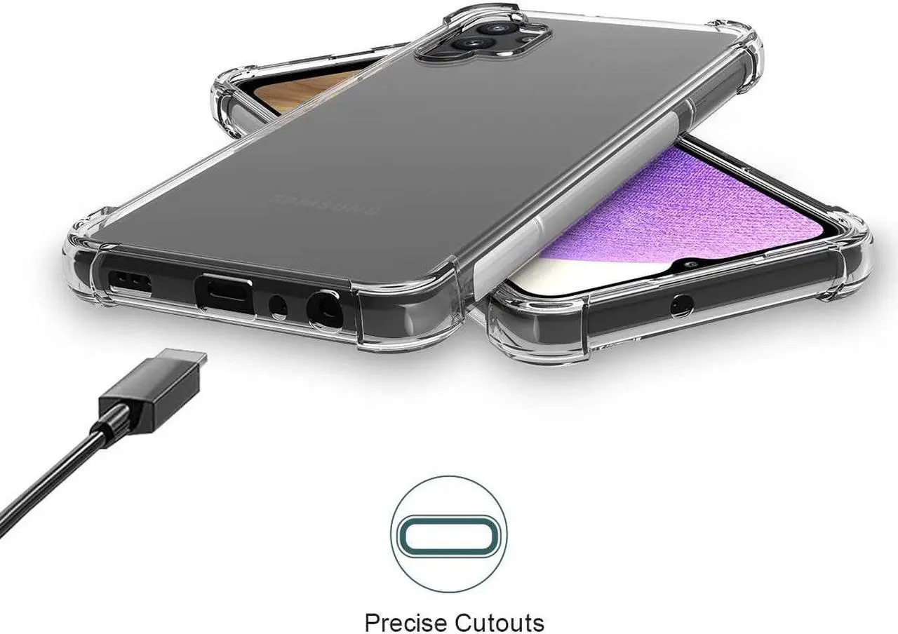 Alt view image 6 of 7 - Clear Transparent Anti-Shock Case Slim Cover for Samsung Galaxy A32 5G Phone