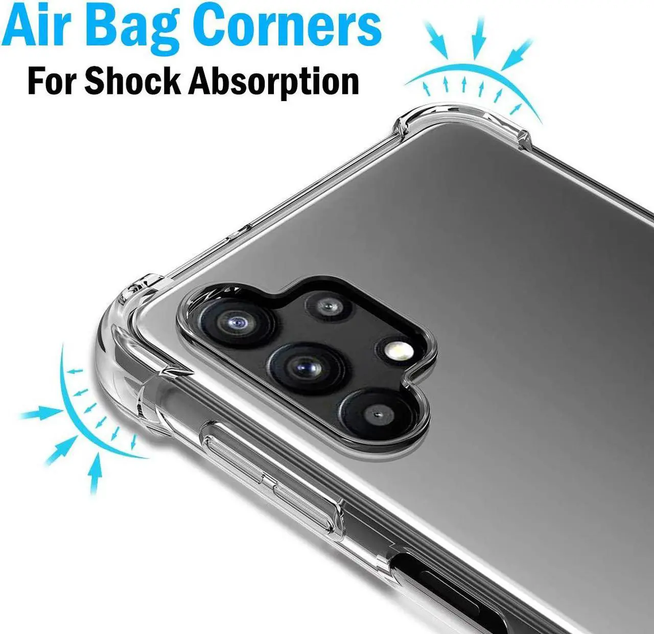 Alt view image 2 of 7 - Clear Transparent Anti-Shock Case Slim Cover for Samsung Galaxy A32 5G Phone