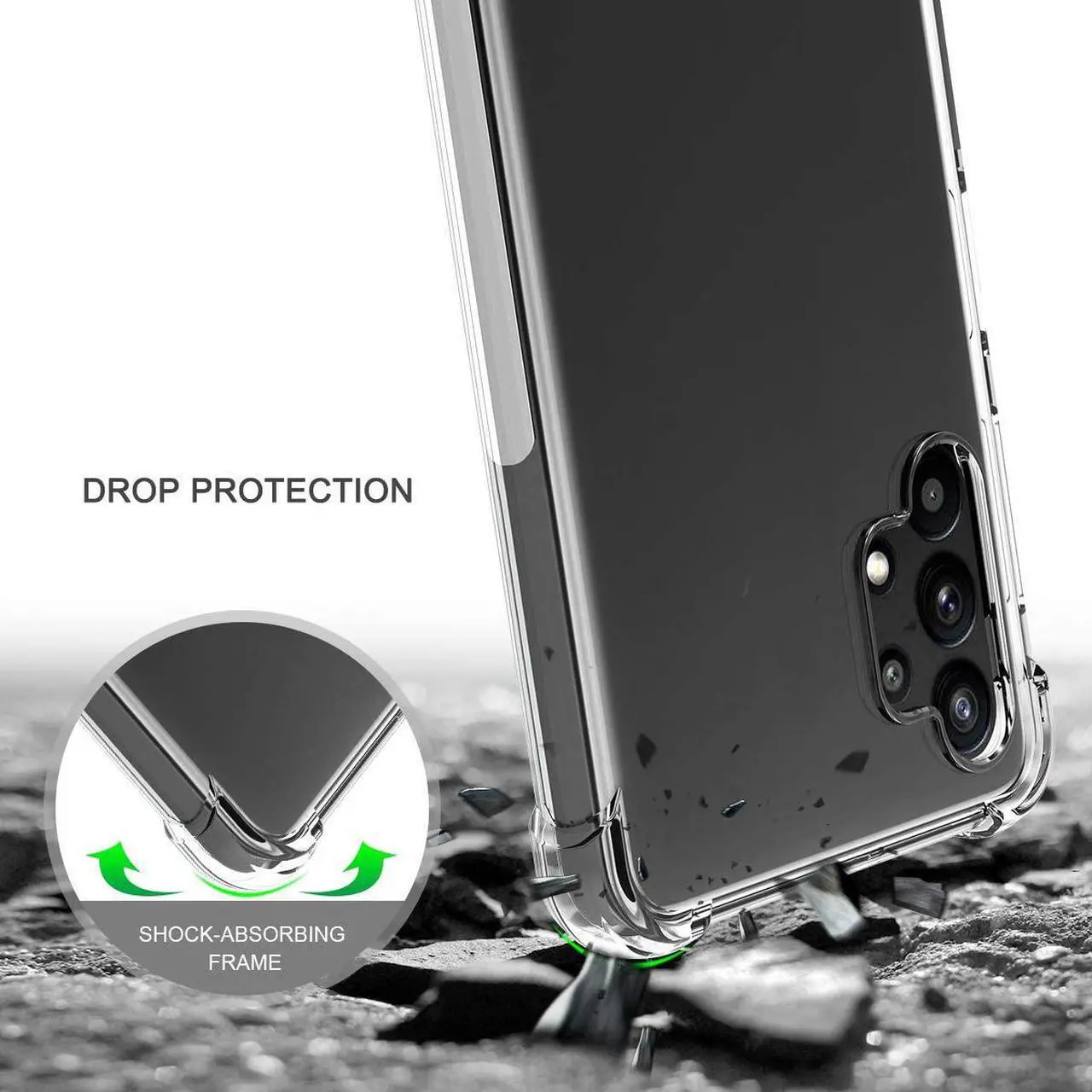 Alt view image 3 of 7 - Clear Transparent Anti-Shock Case Slim Cover for Samsung Galaxy A32 5G Phone