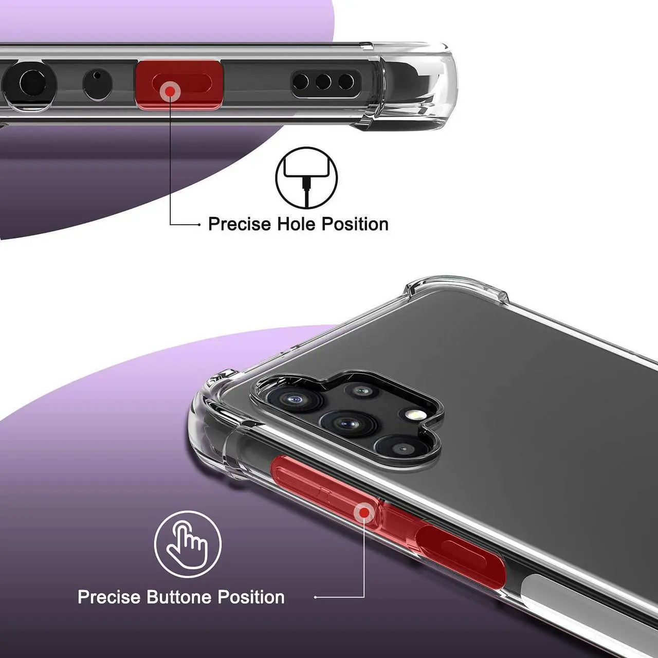Alt view image 5 of 7 - Clear Transparent Anti-Shock Case Slim Cover for Samsung Galaxy A32 5G Phone