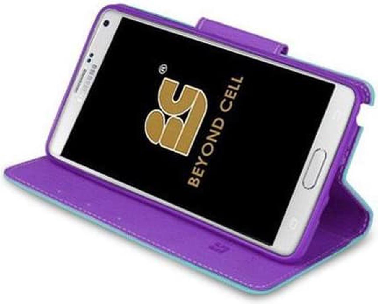 Alt view image 3 of 5 - MINT PURPLE INFOLIO WALLET CREDIT CARD CASH CASE COVER FOR SAMSUNG GALAXY NOTE 4