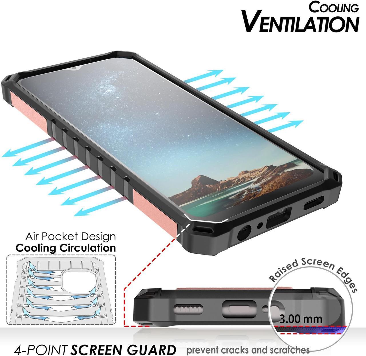 Alt view image 5 of 7 - Blush Pink Case Cover with Metal Kickstand and Strap for Galaxy S22 5G