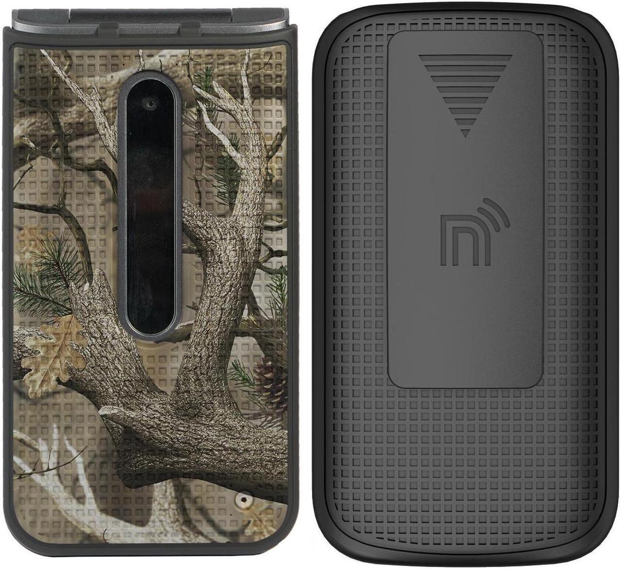 Alt view image 2 of 7 - Camo Tree Real Woods Case and Belt Clip for LG Wine 2 LTE Flip Phone (LM-Y120)