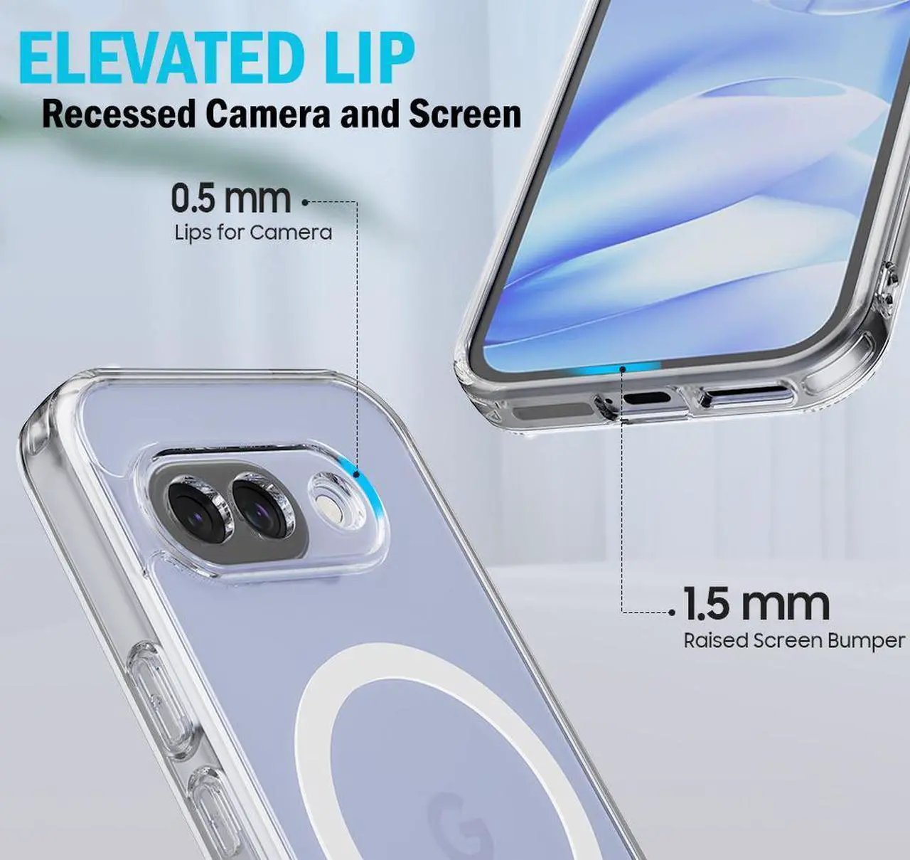 Alt view image 4 of 6 - Clear Acrylic TPU Case for Google Pixel 9A Phone - Compatible with MagSafe