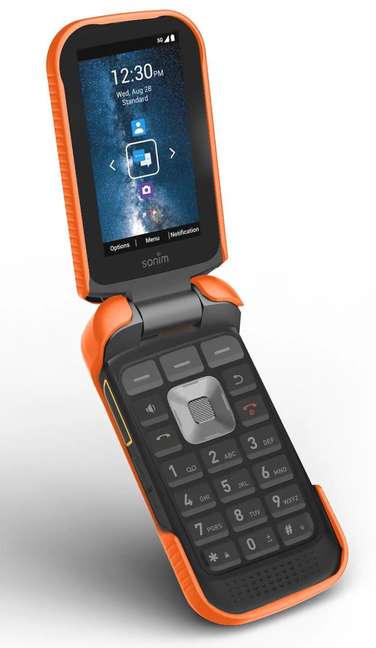 Alt view image 5 of 7 - Grid Texture Hard Shell Case Cover for Sonim XP3 Plus 5G (X320) - Bright Orange