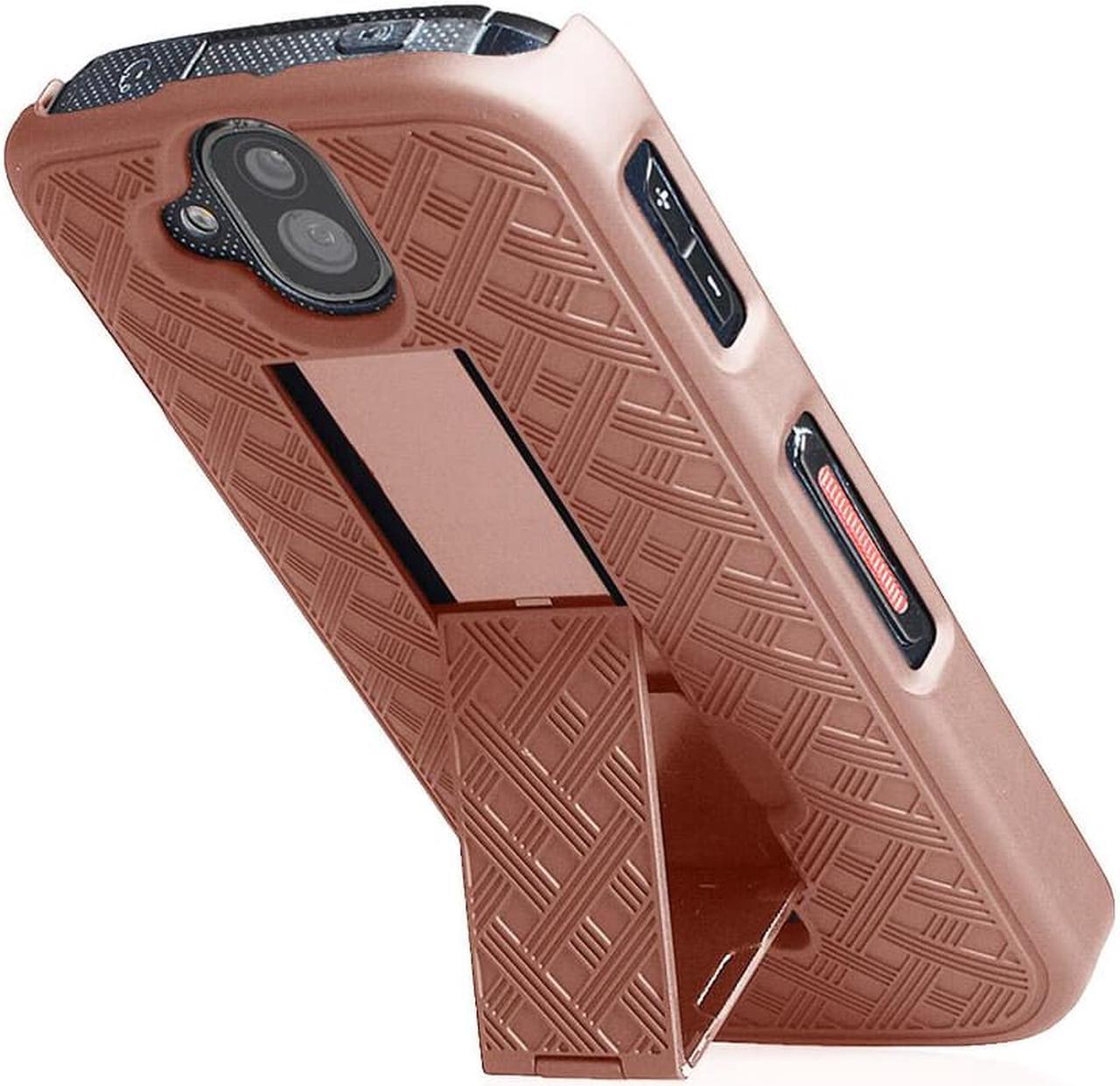 Alt view image 3 of 7 - Rose Gold Pink Case Kickstand Cover Belt Clip Holster for Kyocera Duraforce Pro