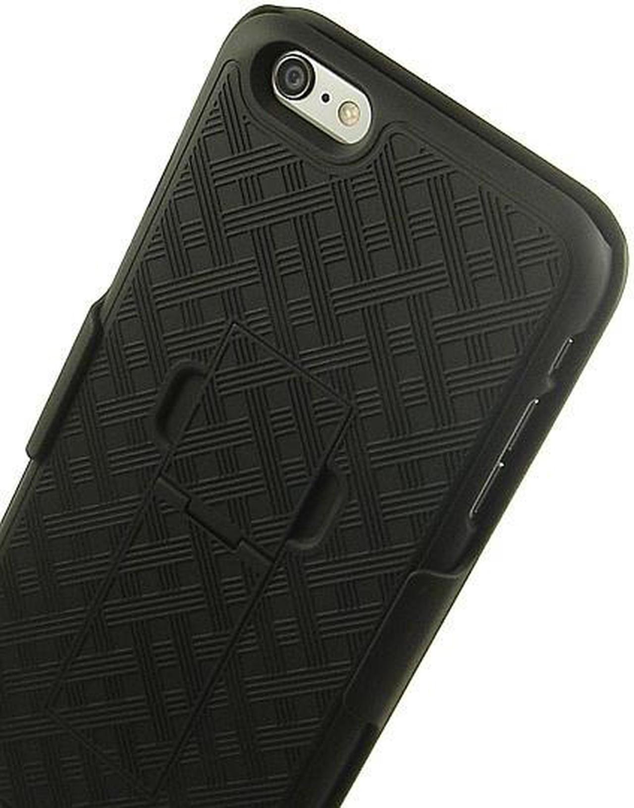 Alt view image 3 of 7 - BLACK WEAVE KICKSTAND HARD CASE + BELT CLIP HOLSTER STAND FOR iPHONE 6 PLUS 5.5"