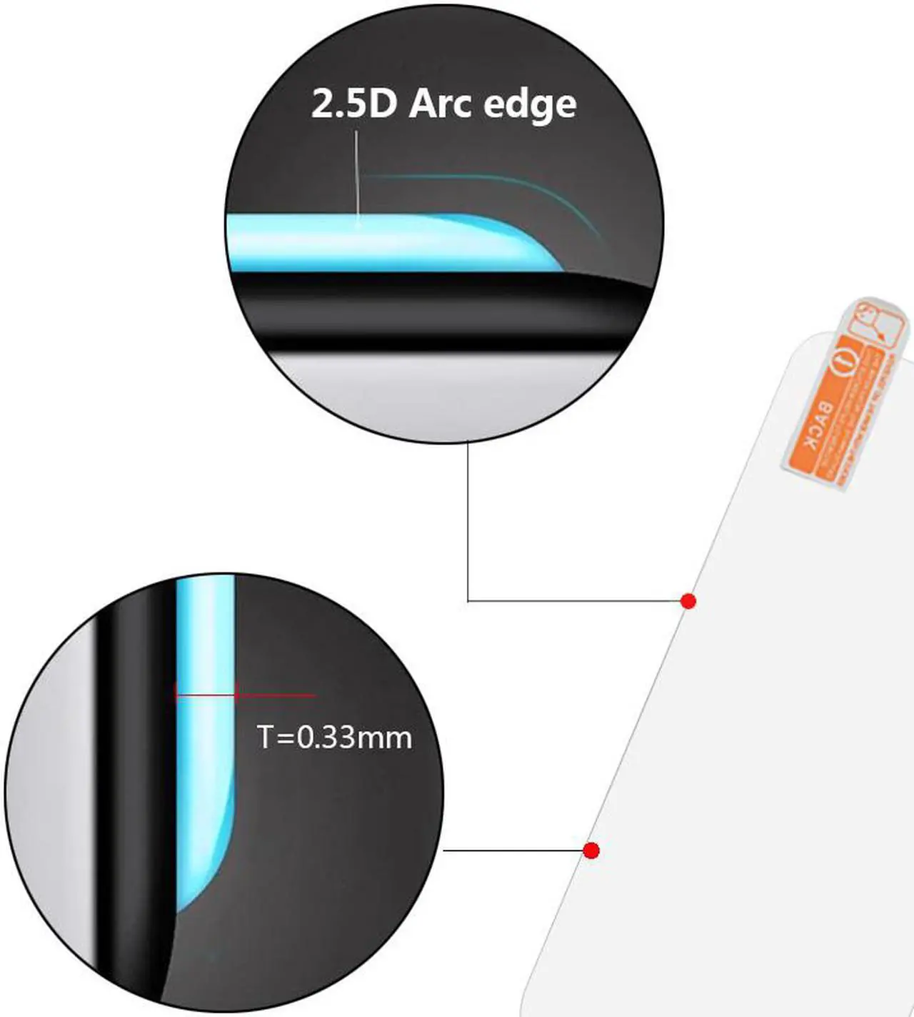 Alt view image 3 of 6 - Hard Tempered Glass Screen Protector Scratch Guard for iPhone 8, iPhone 7