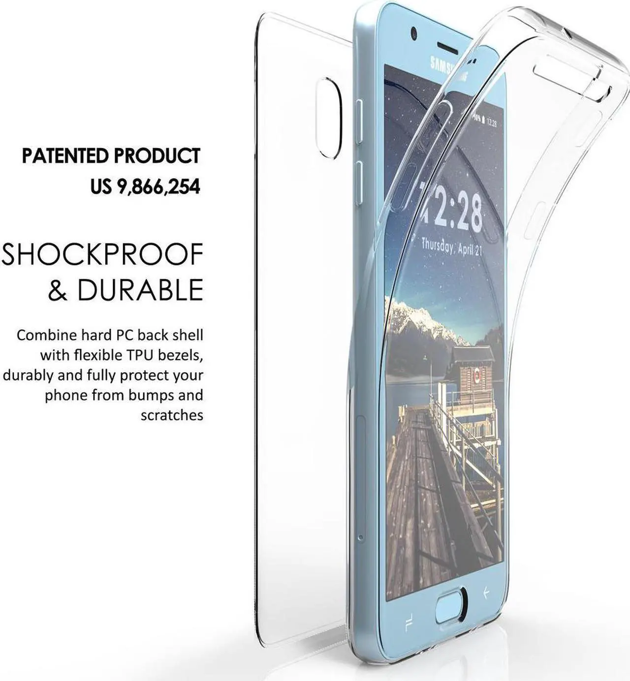 Alt view image 5 of 6 - Clear Screen Guard Full Body Wrap Case Cover for Samsung Galaxy J3 (2018) J337