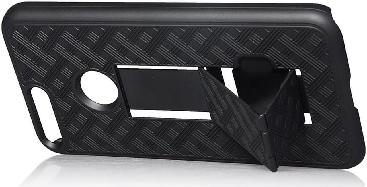 Alt view image 6 of 6 - BLACK RUBBERIZED KICKSTAND CASE COVER + BELT CLIP HOLSTER STAND FOR GOOGLE PIXEL